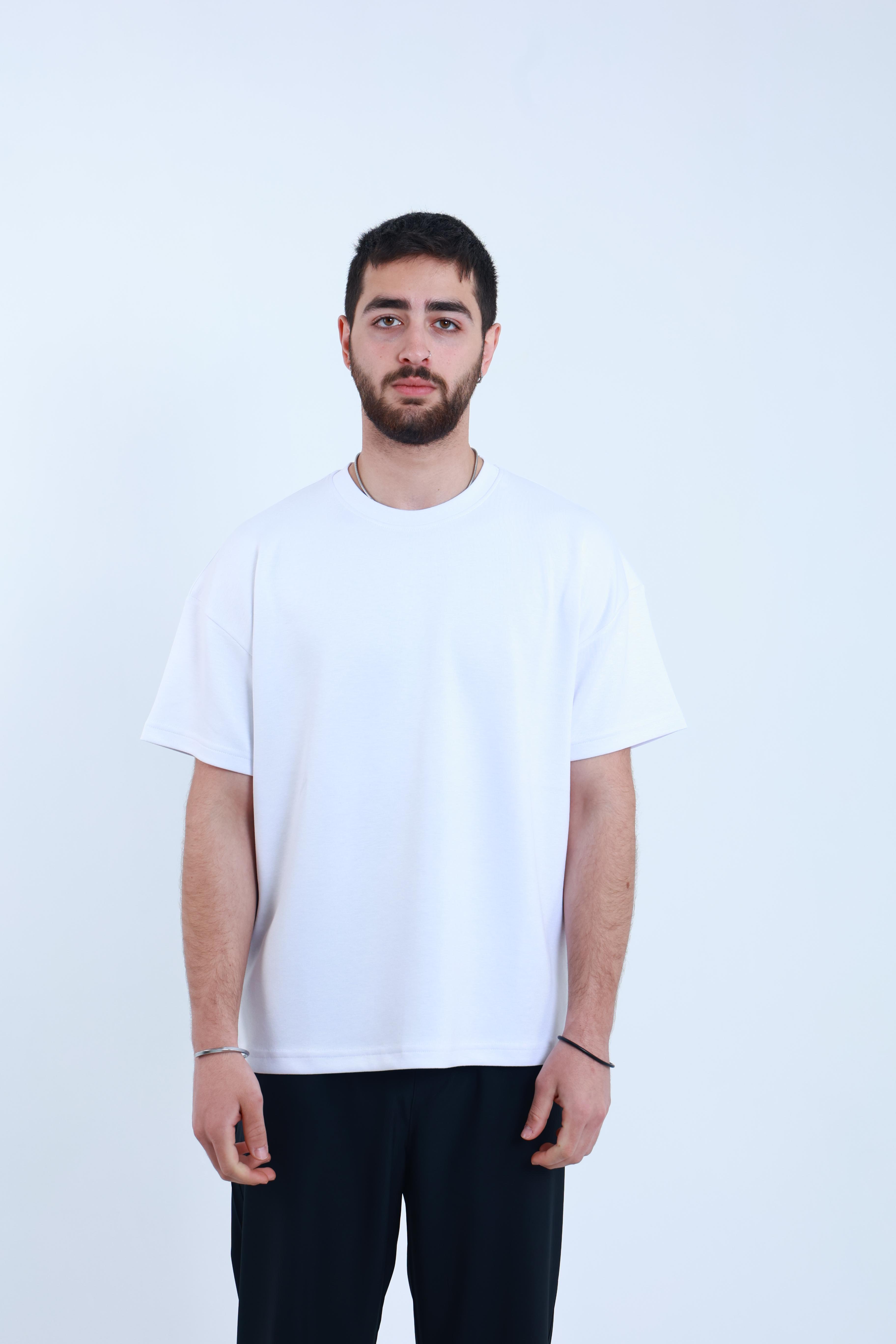 Modal Oversized T-Shirt Beyaz