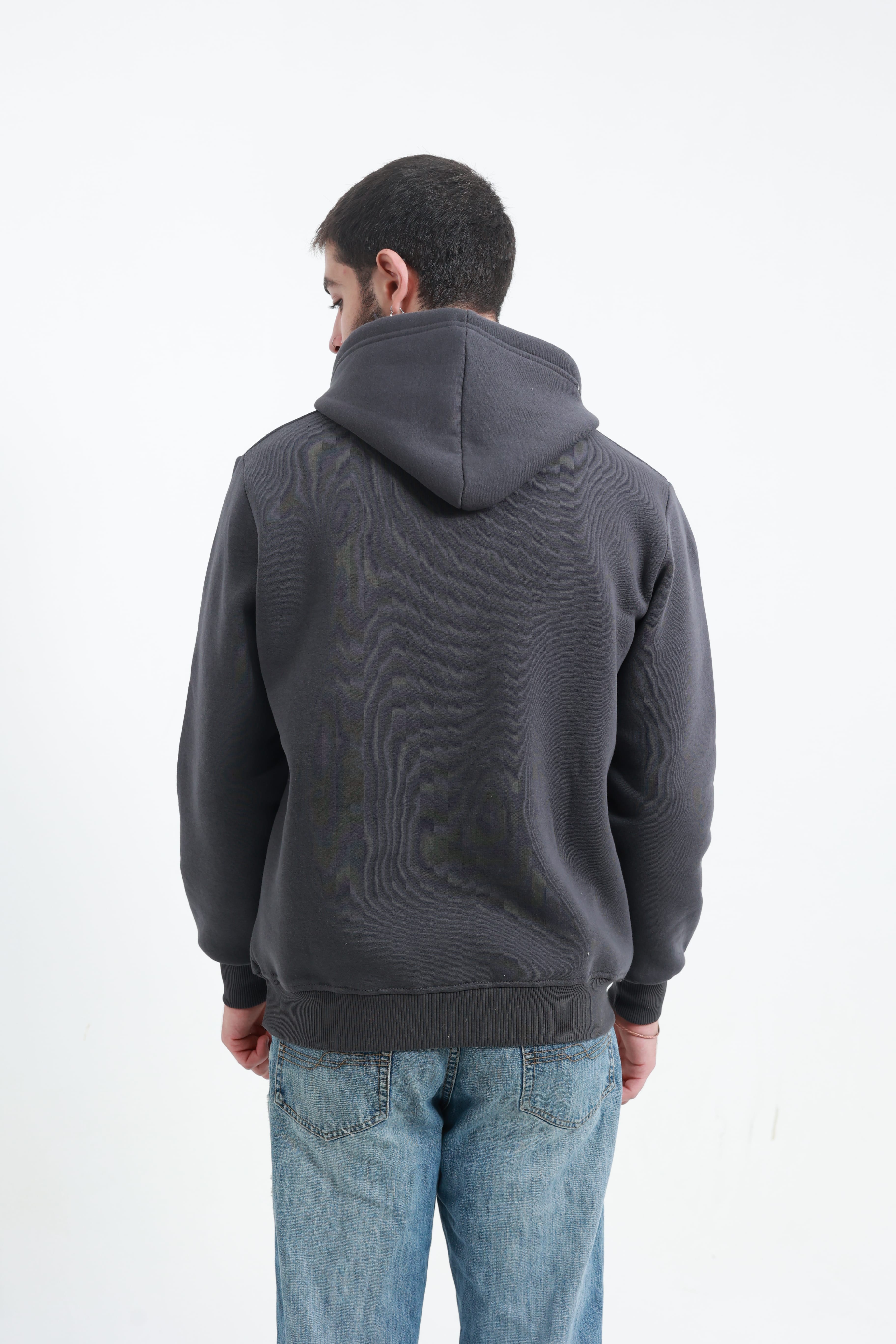 Erkek Yandan Cepli Sweatshirt Koyu Füme