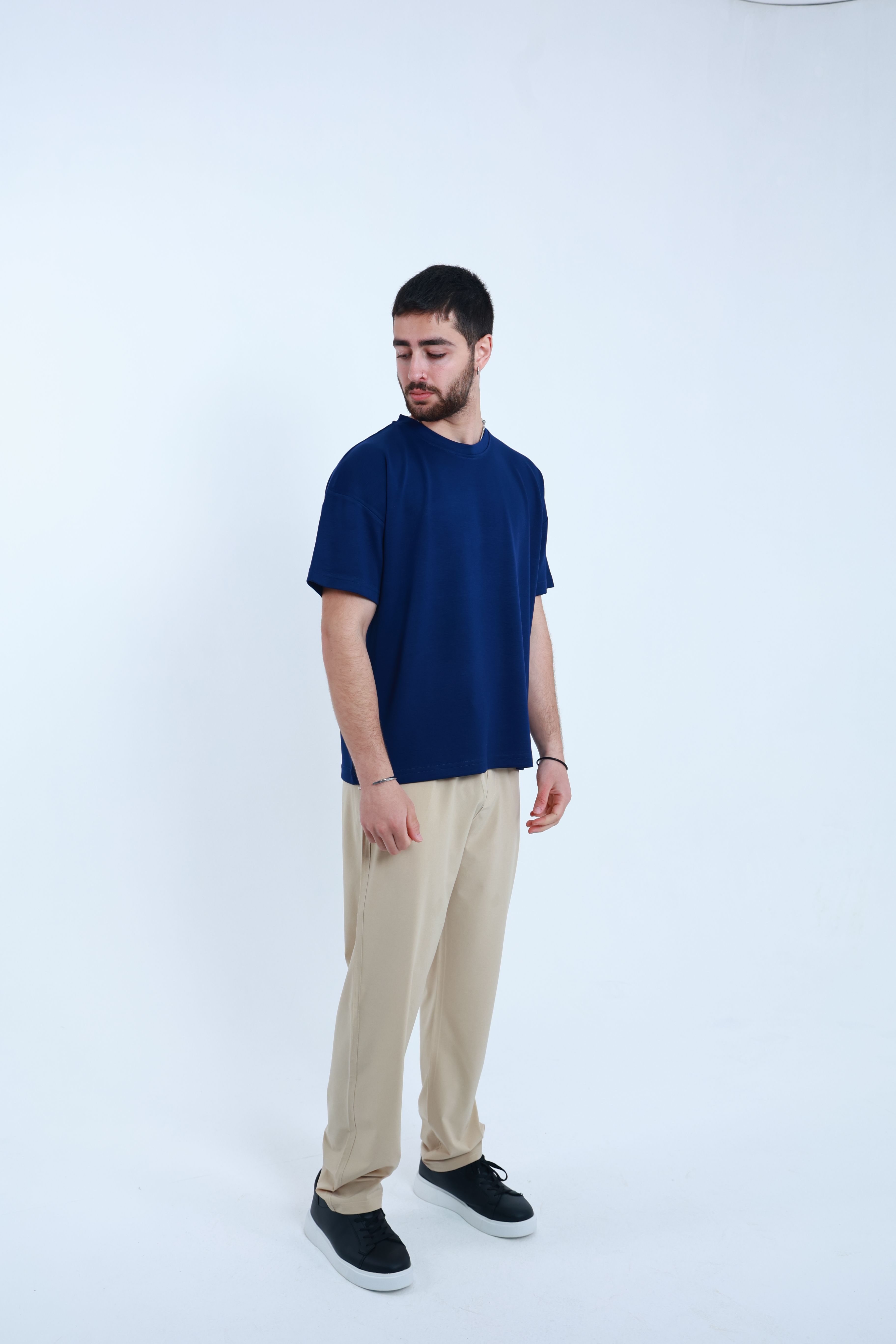 Modal Oversized T-Shirt Mavi
