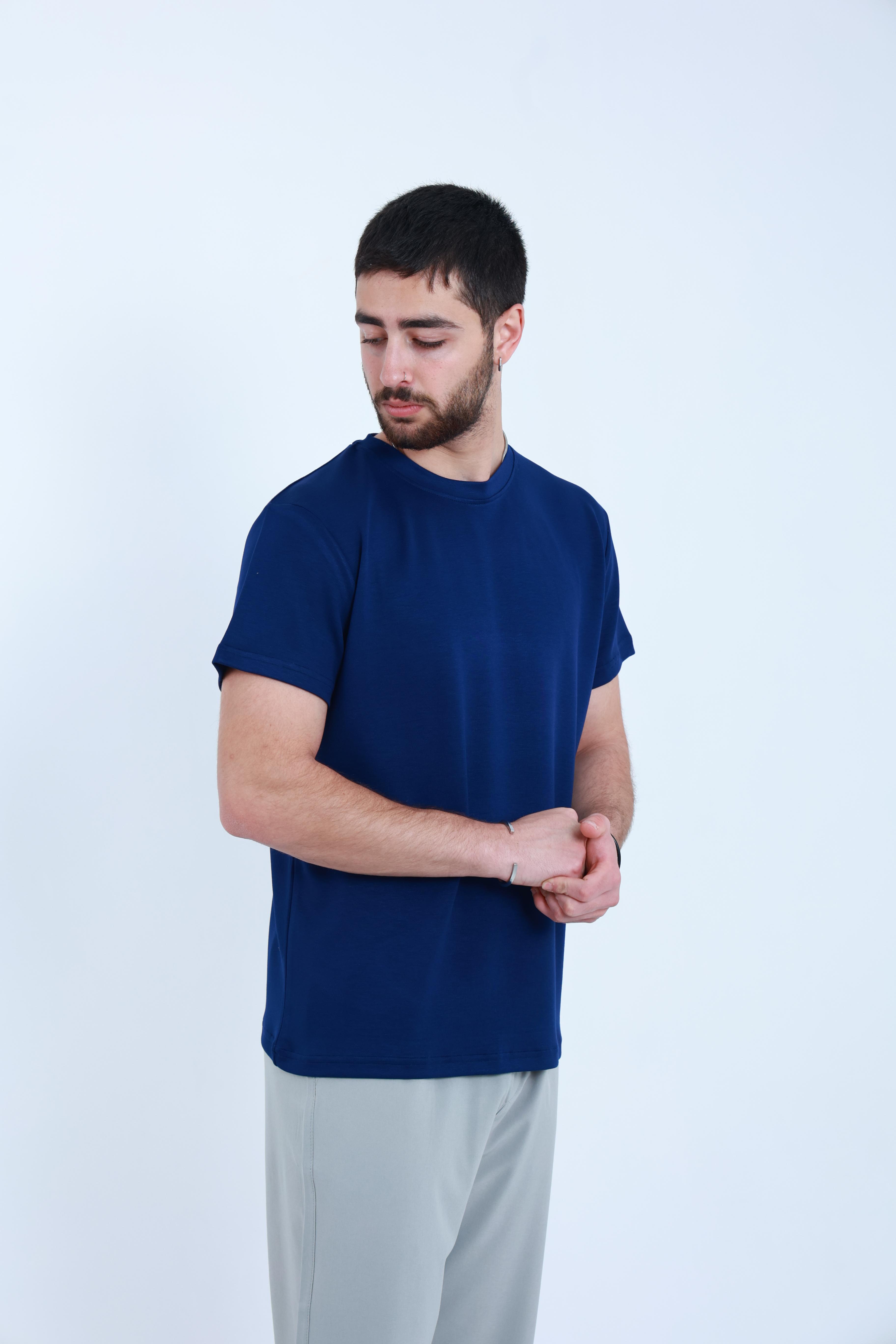 Modal Regular T-Shirt Mavi