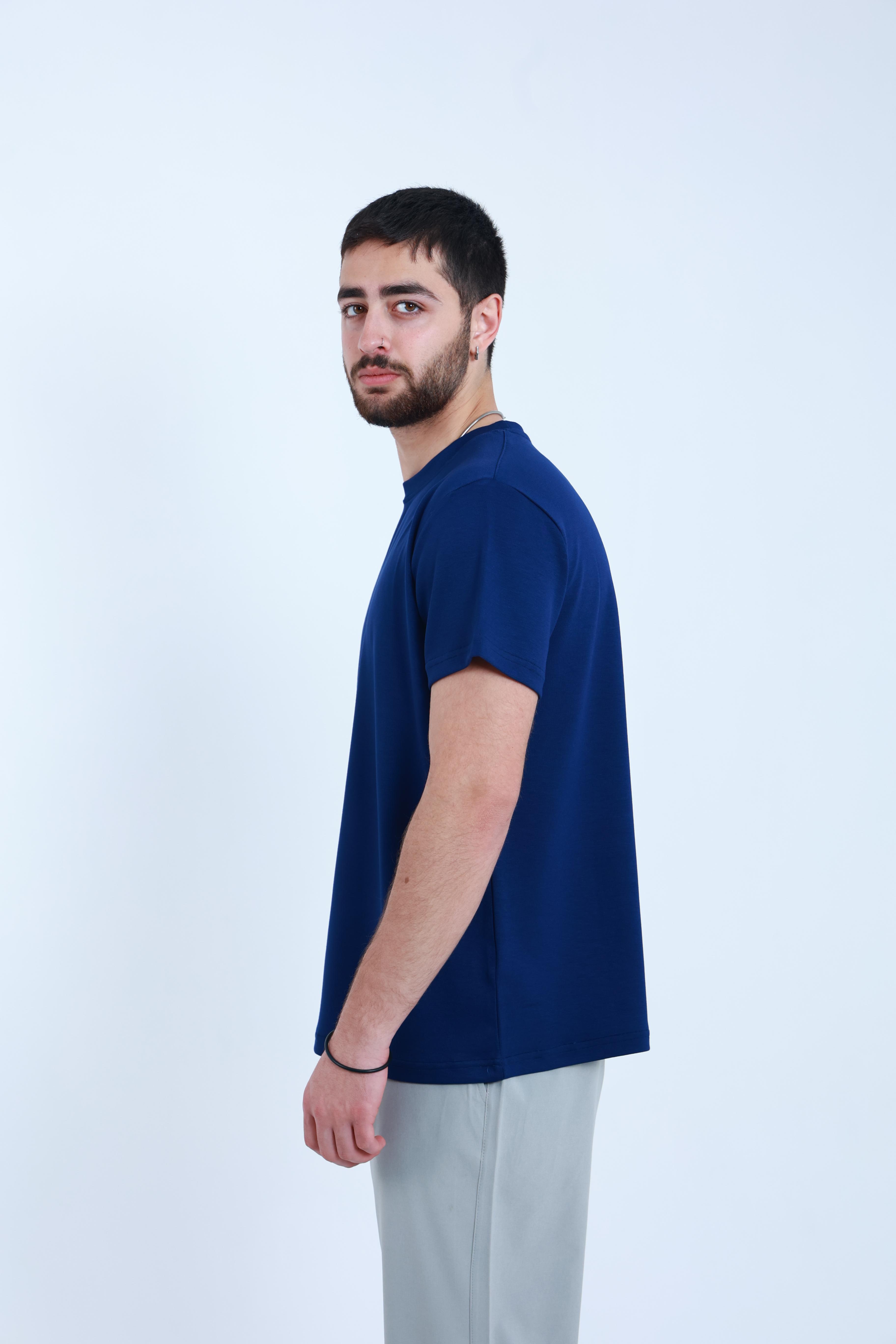 Modal Regular T-Shirt Mavi
