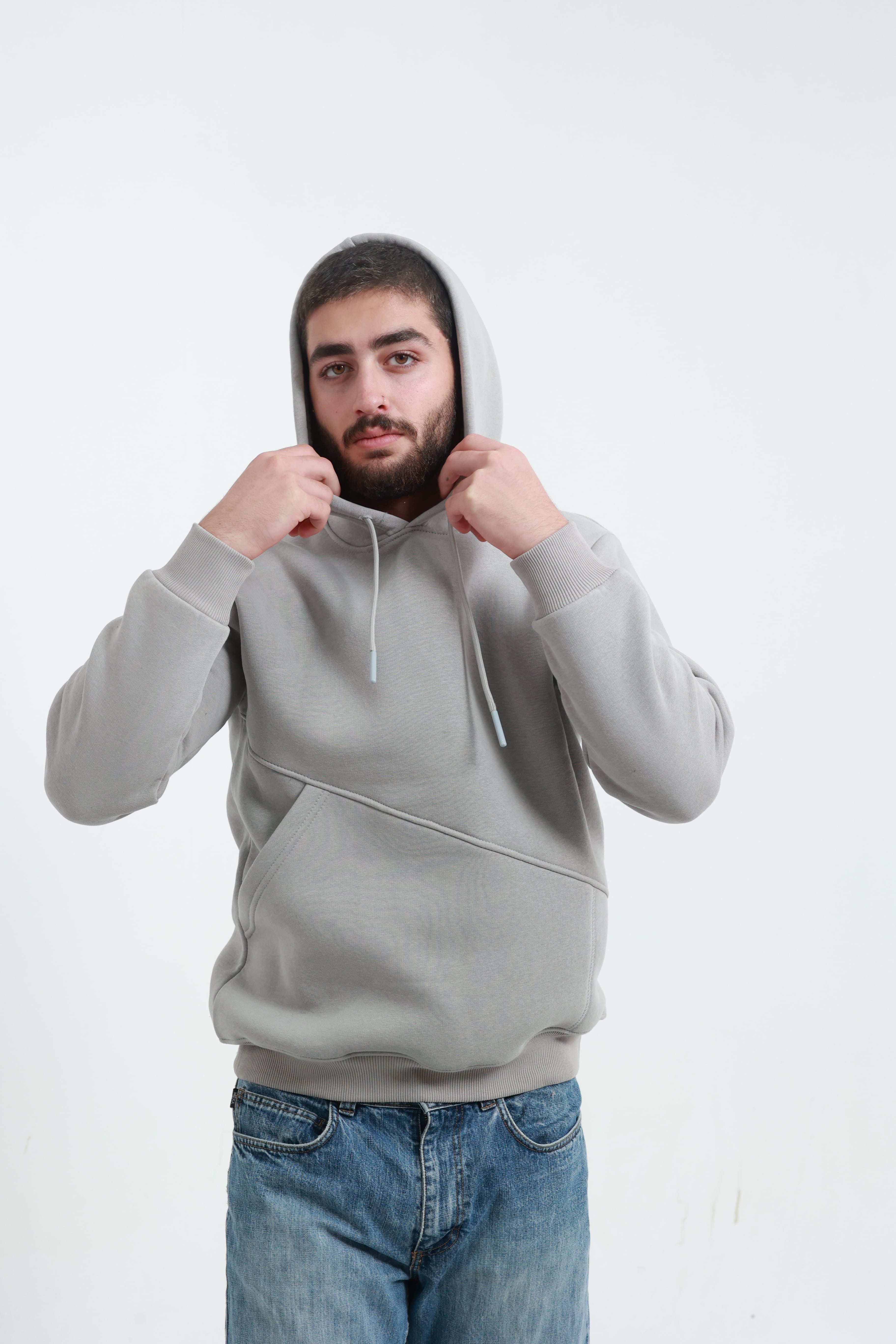 Erkek Yandan Cepli Sweatshirt Taş