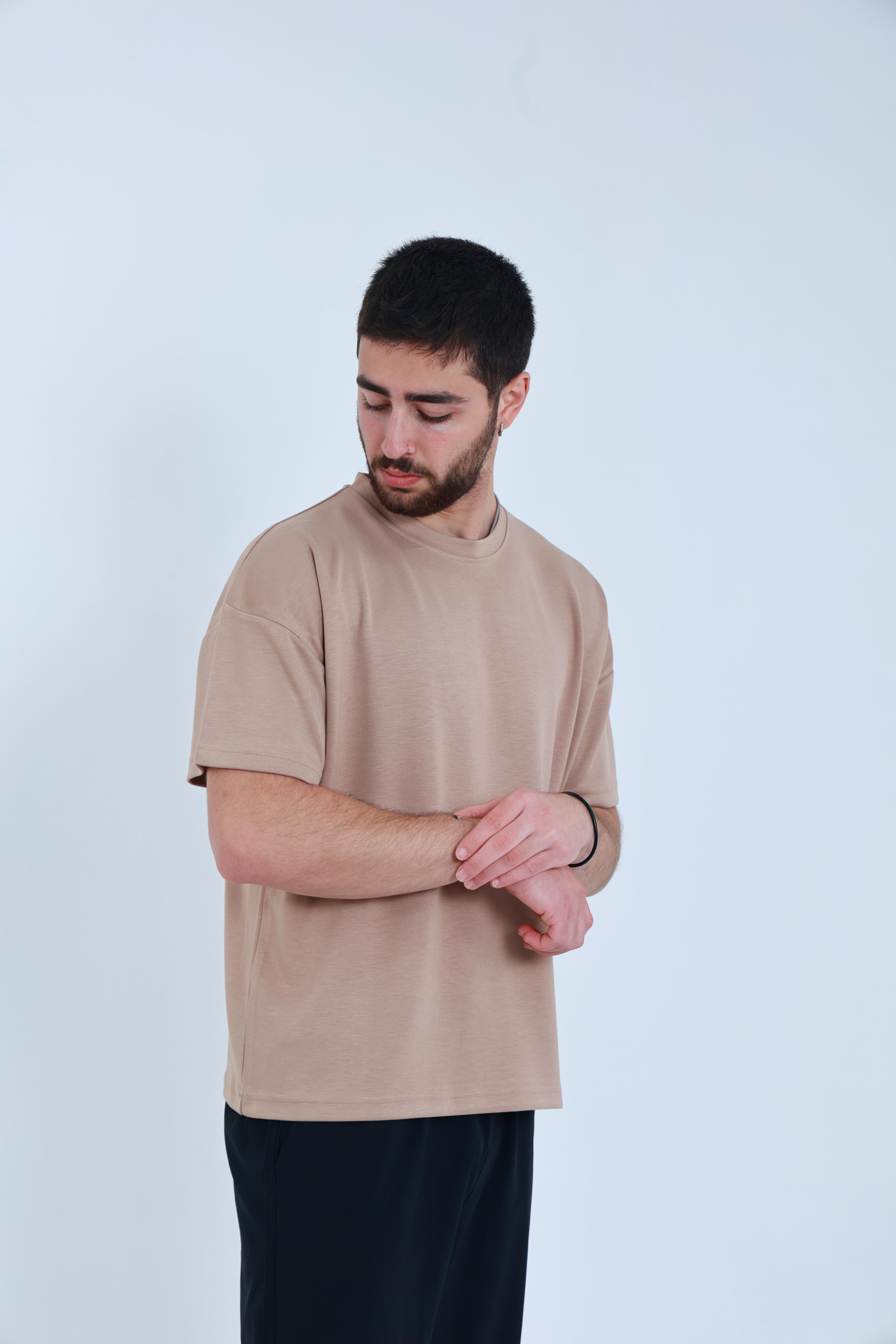 Modal Oversized T-shirt Bej