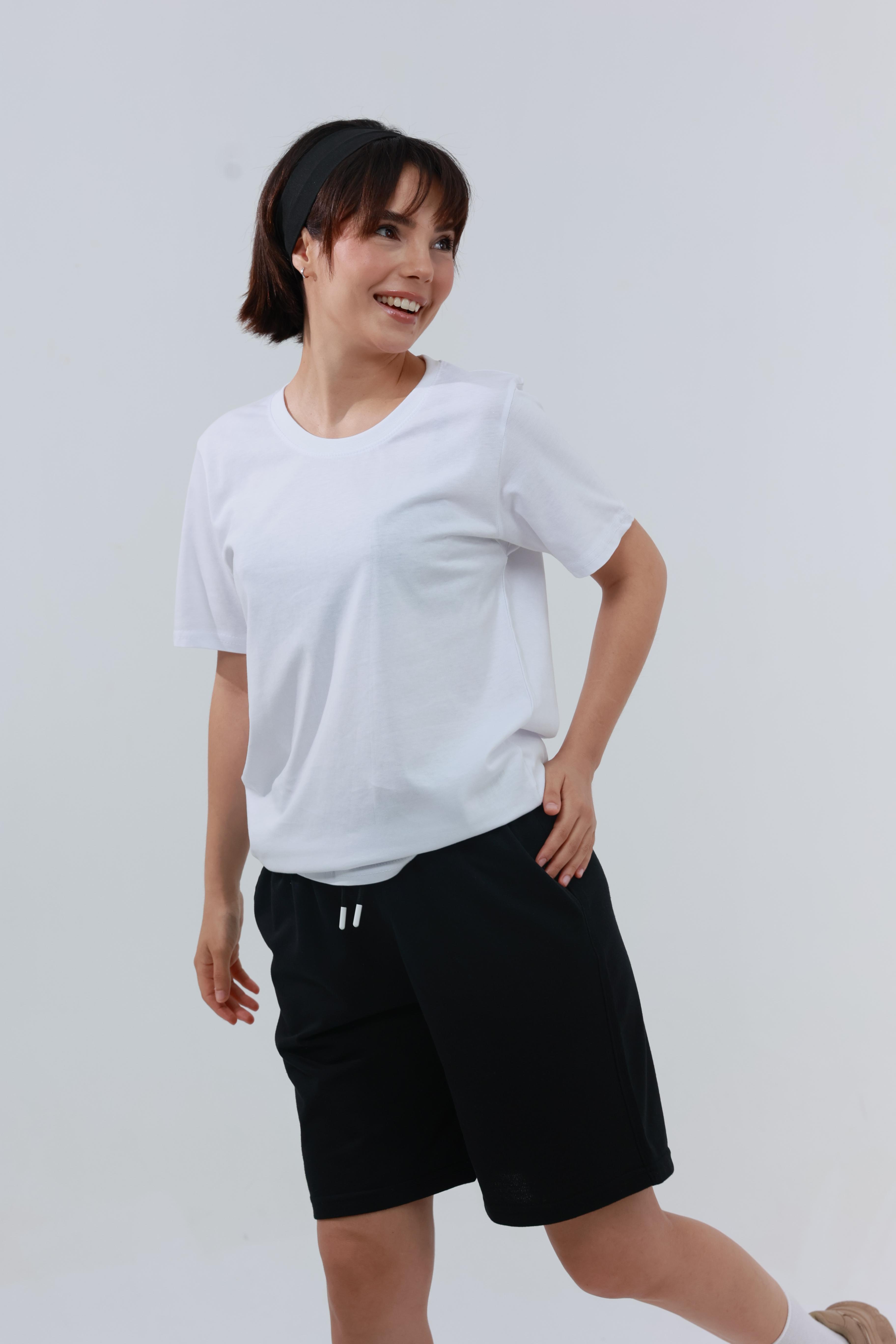 Kadın Penye Regular T-Shirt Beyaz