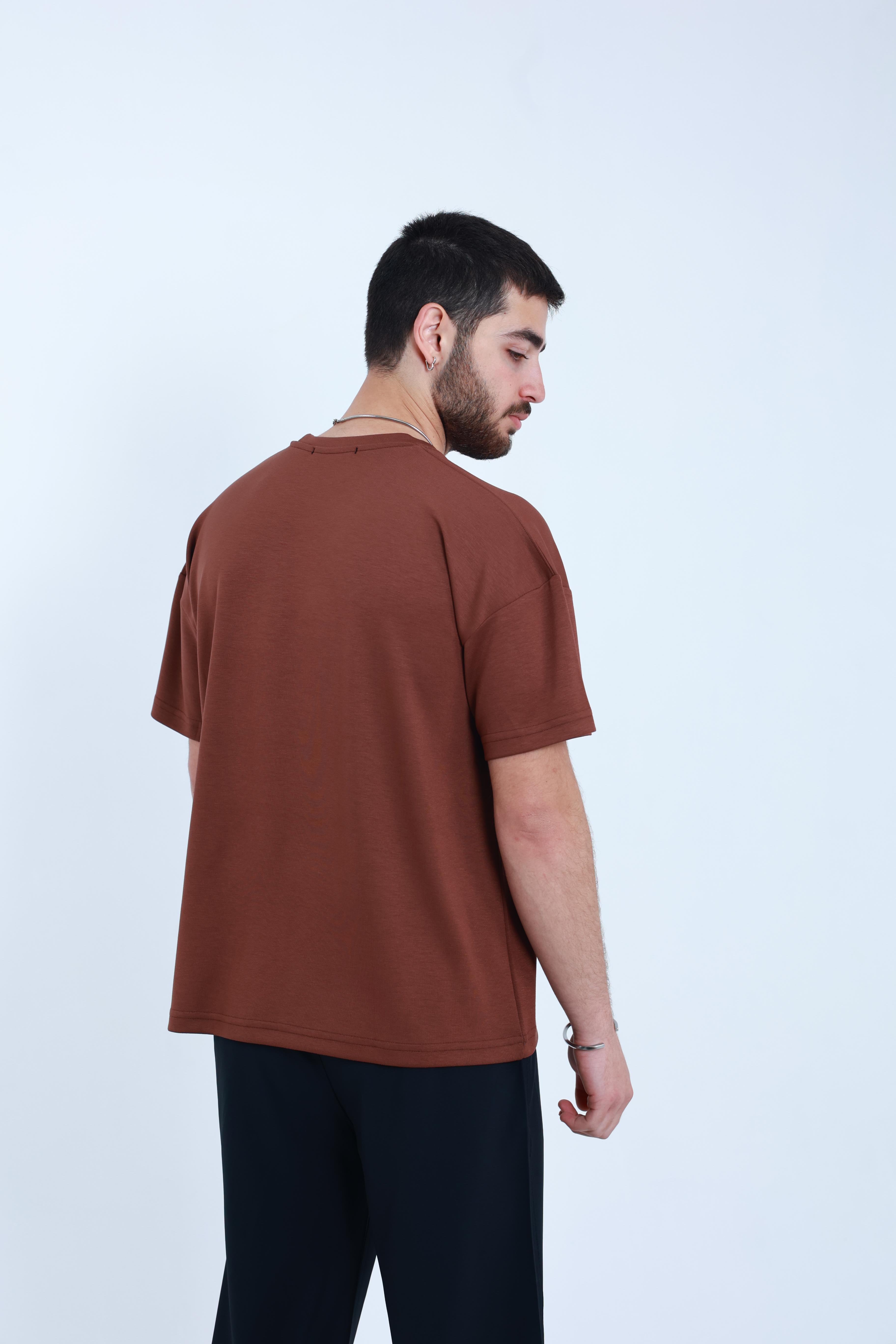 Modal Oversized T-Shirt Kahverengi