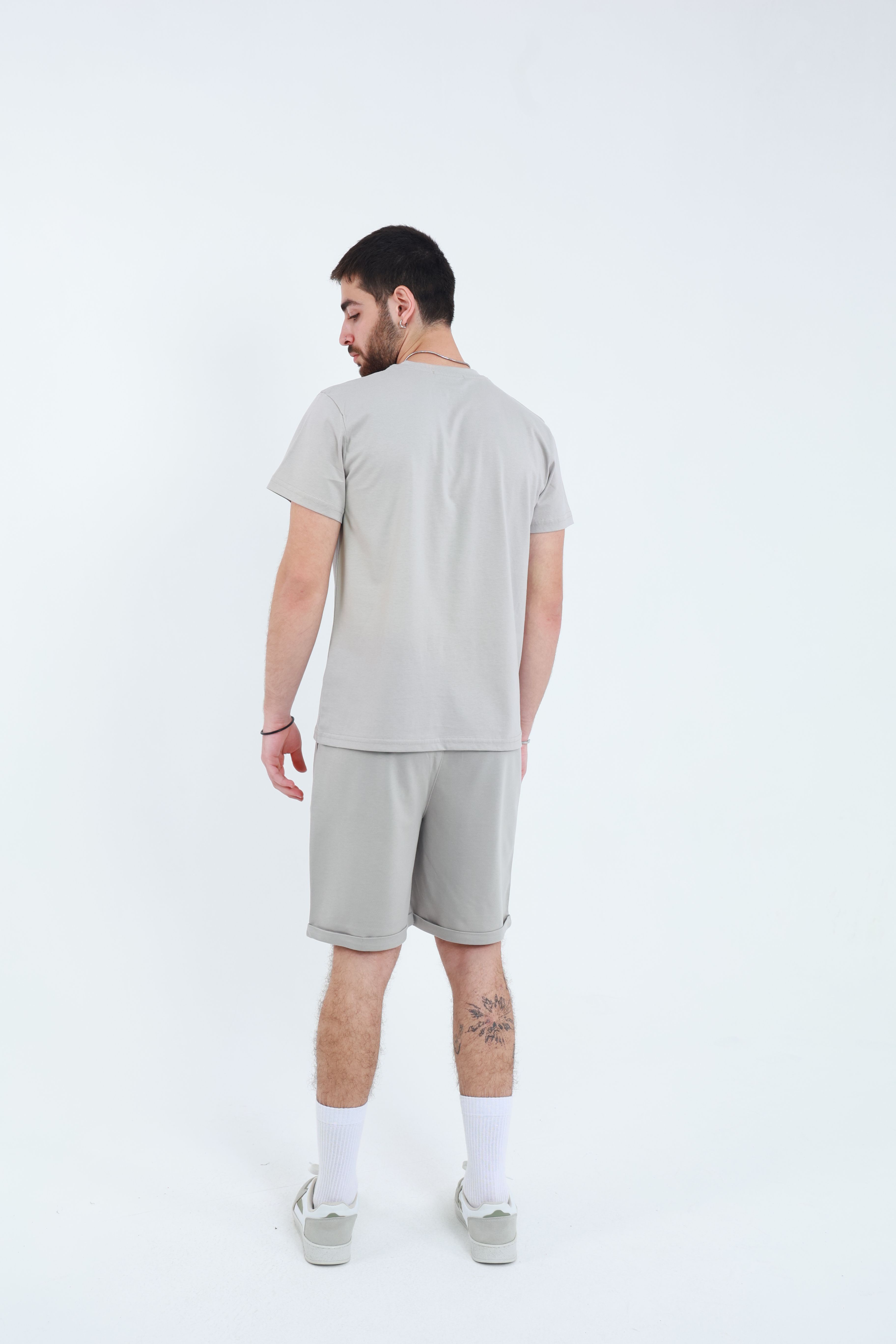 Erkek Penye Regular T-Shirt Taş
