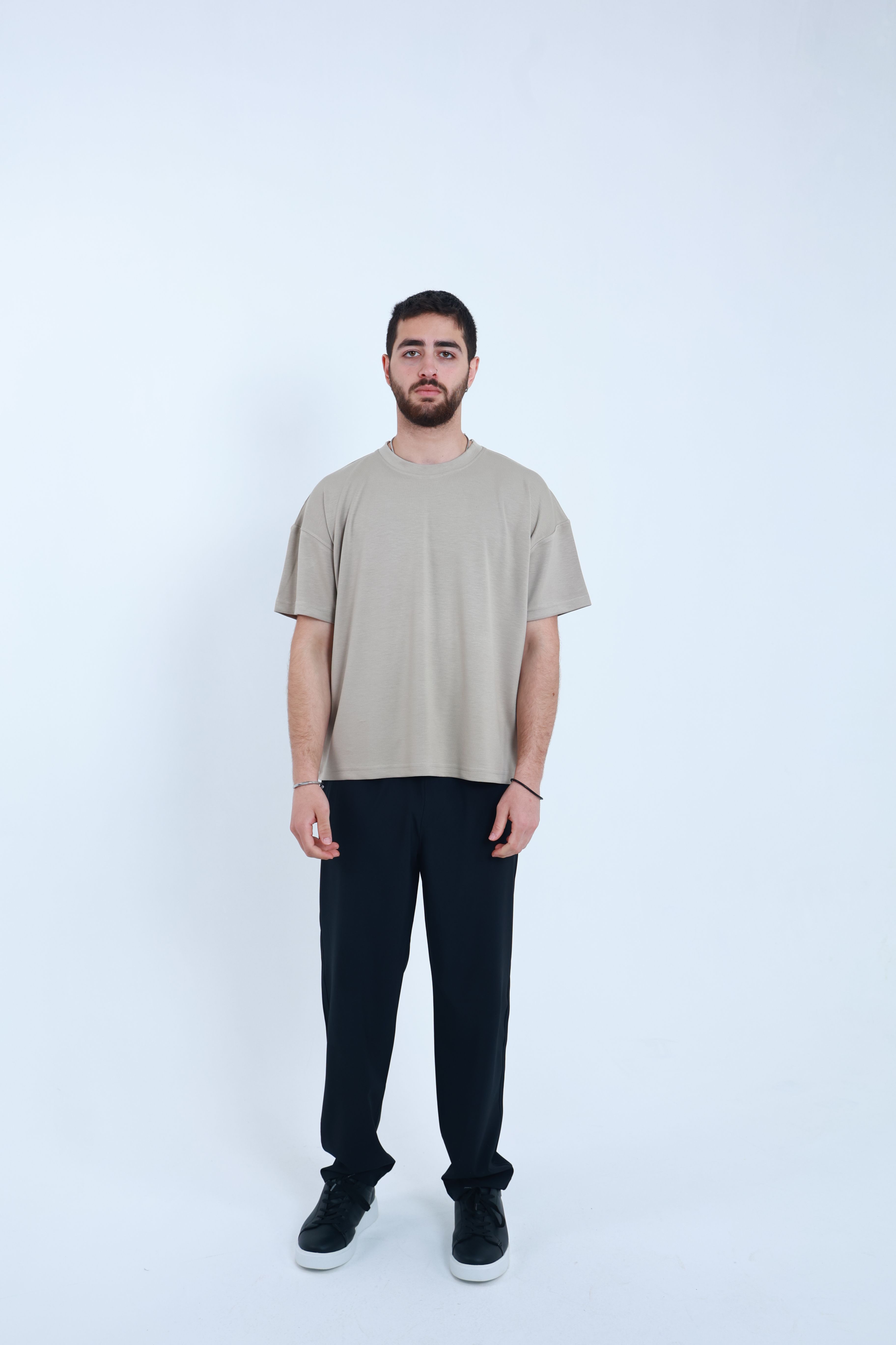 Modal Oversized T-Shirt Taş