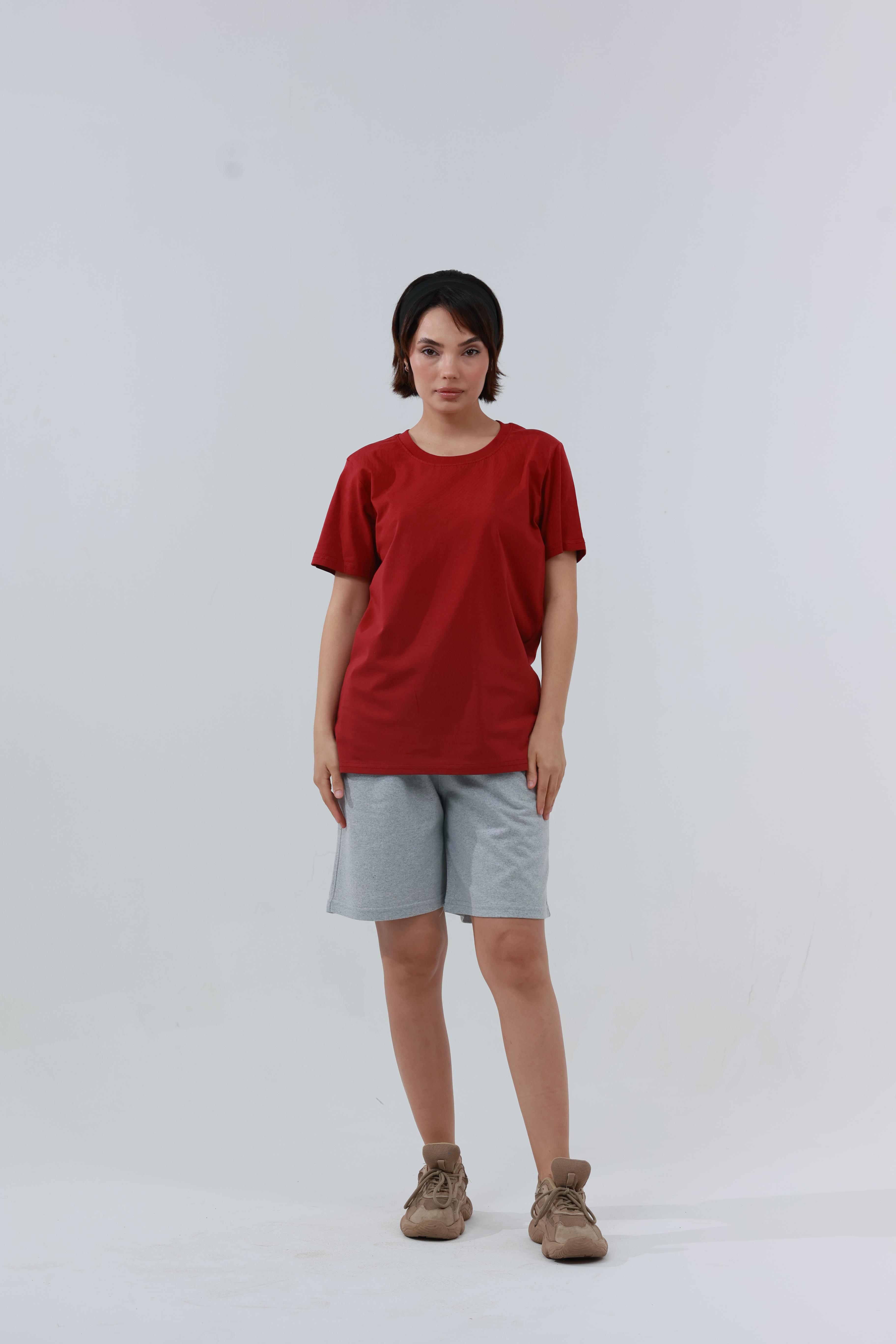 Kadın Penye Regular T-Shirt Kırmızı