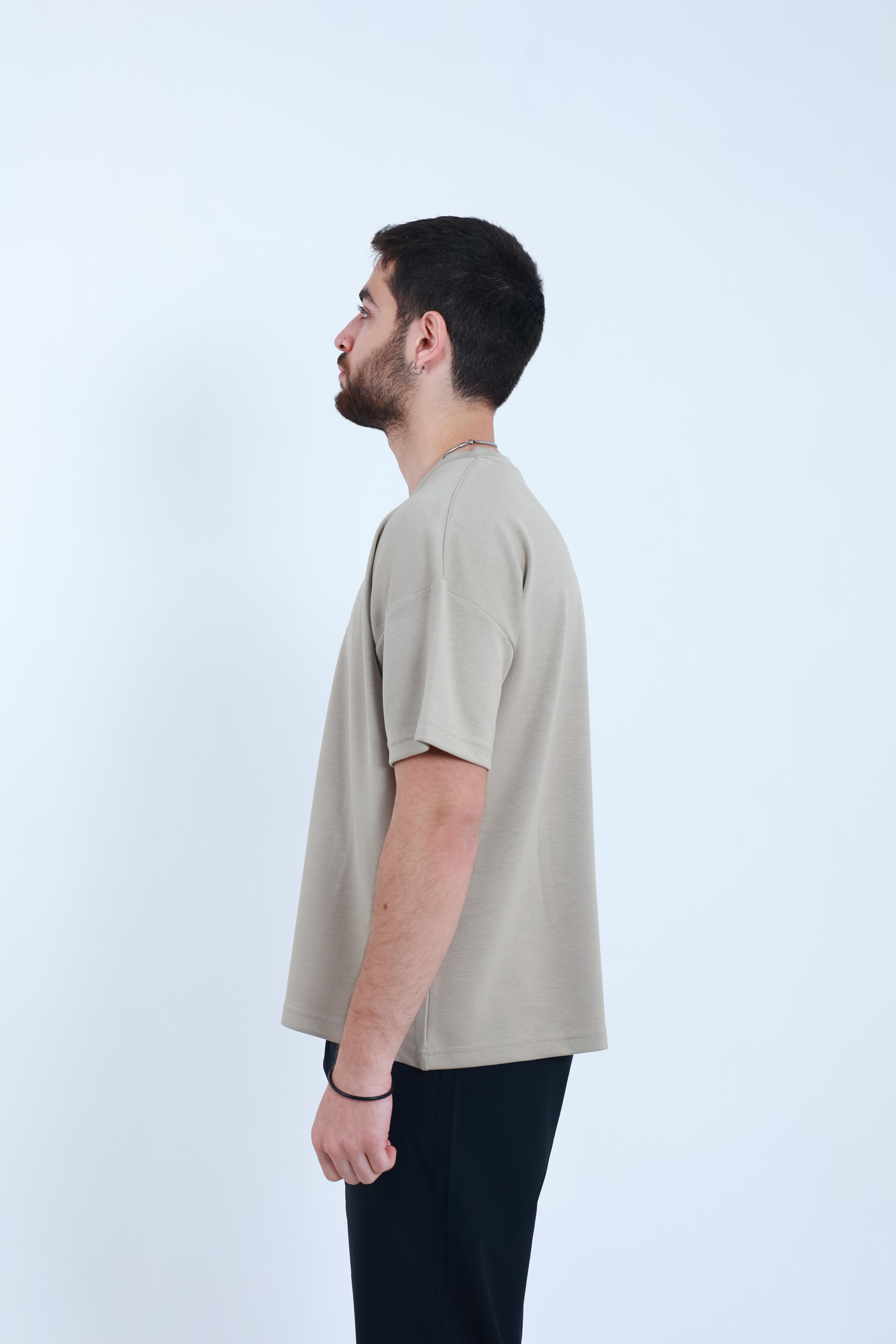Modal Oversized T-Shirt Taş