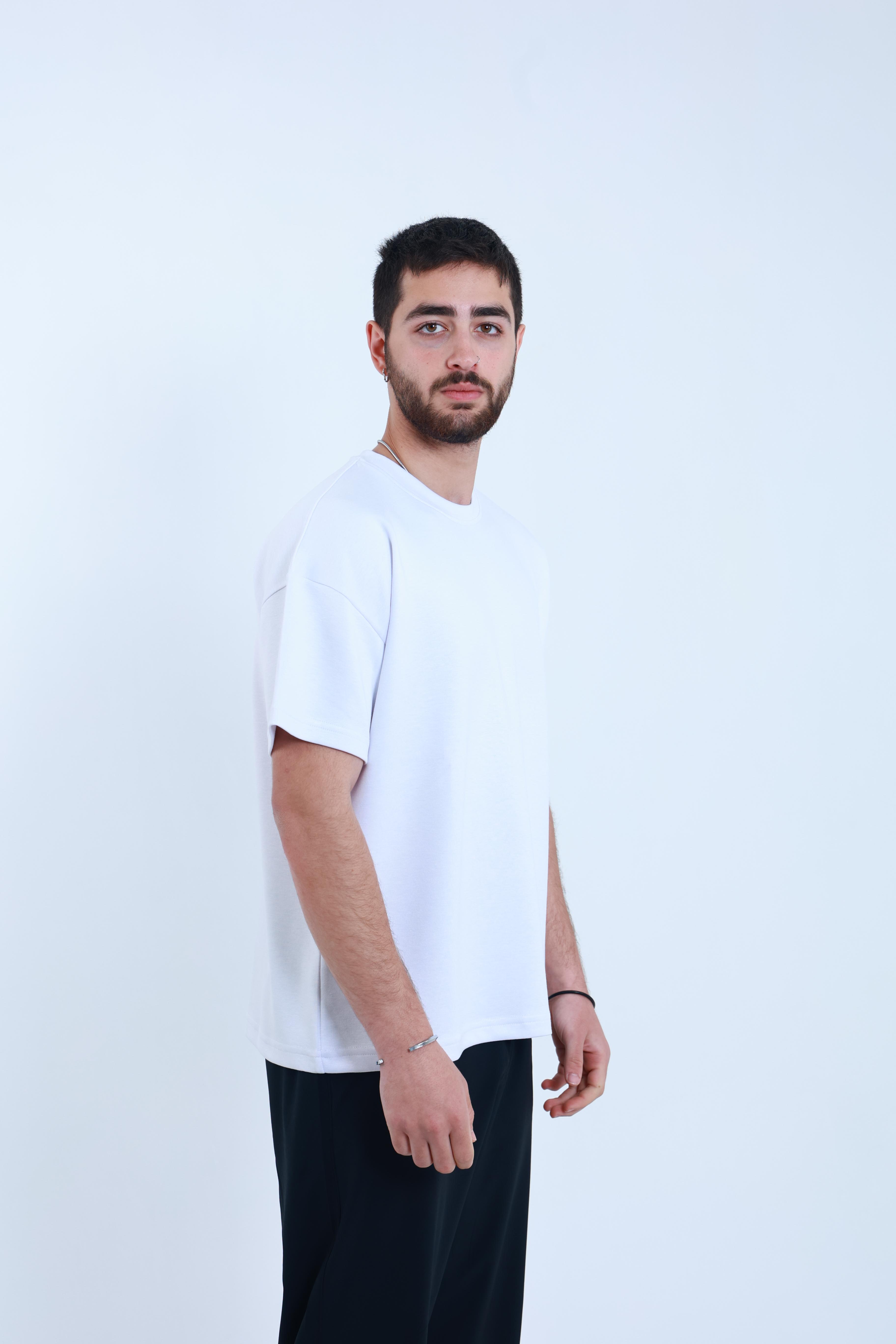 Modal Oversized T-Shirt Beyaz