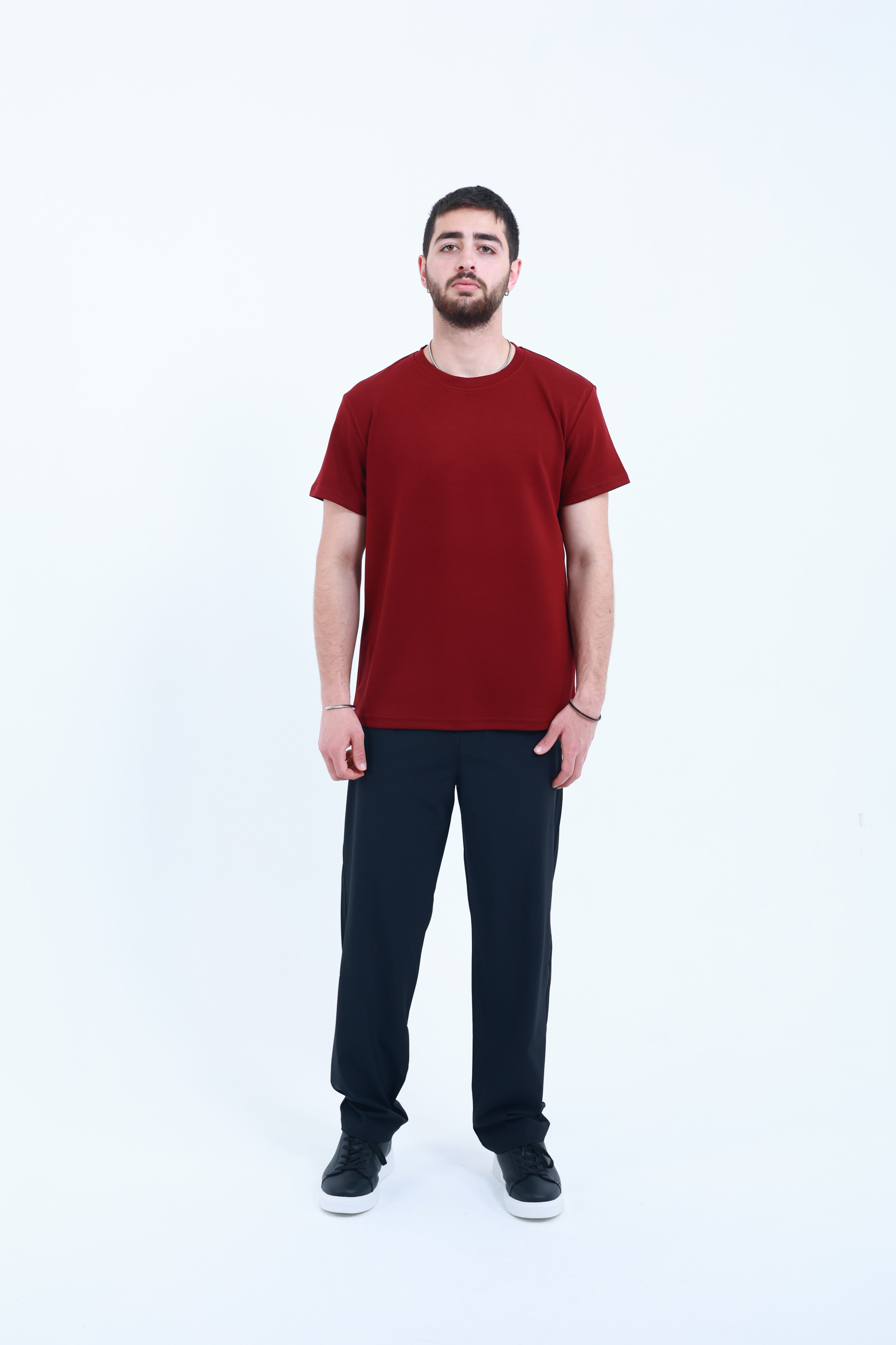 Modal Regular T-Shirt Bordo