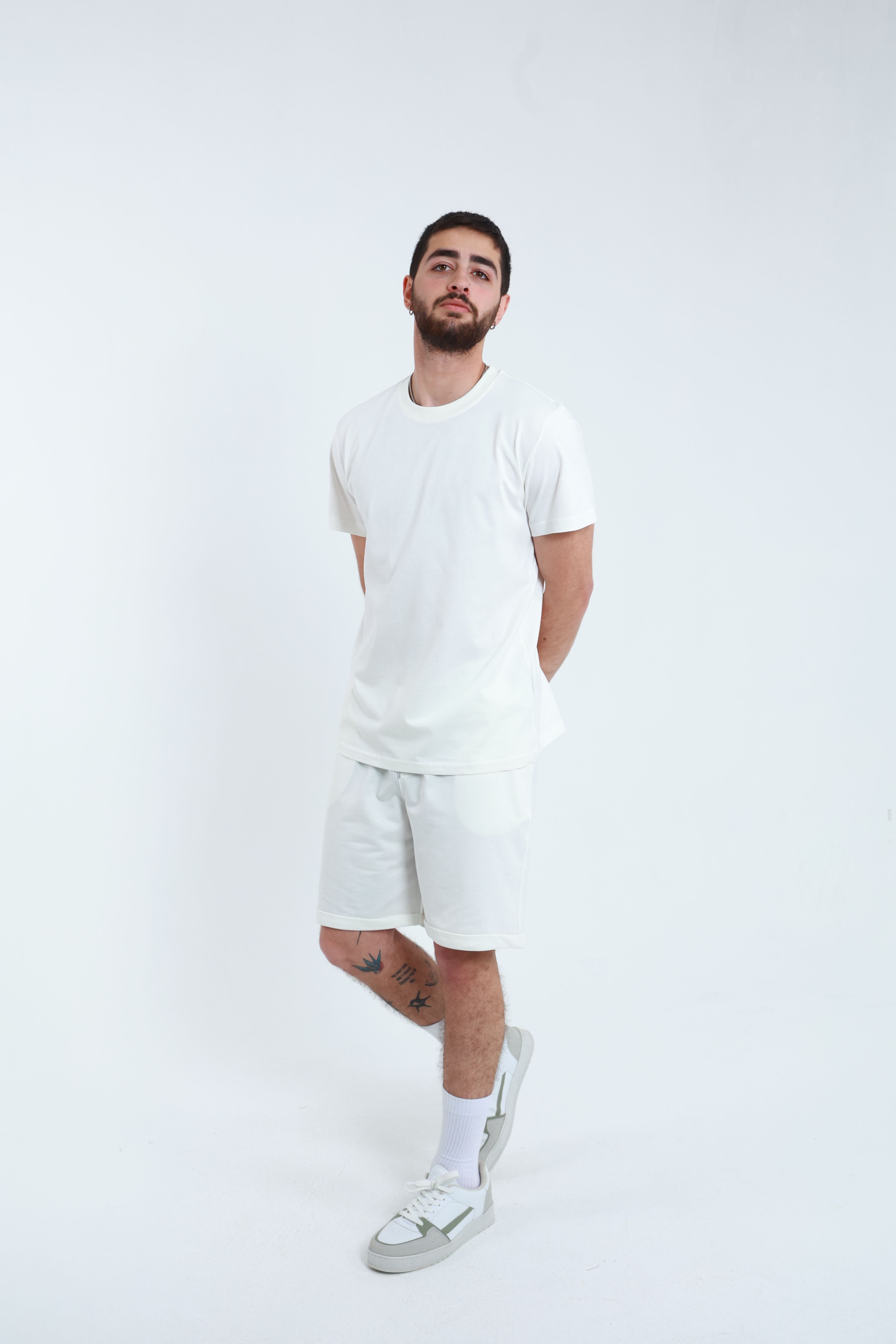 Erkek Penye Regular T-Shirt Beyaz