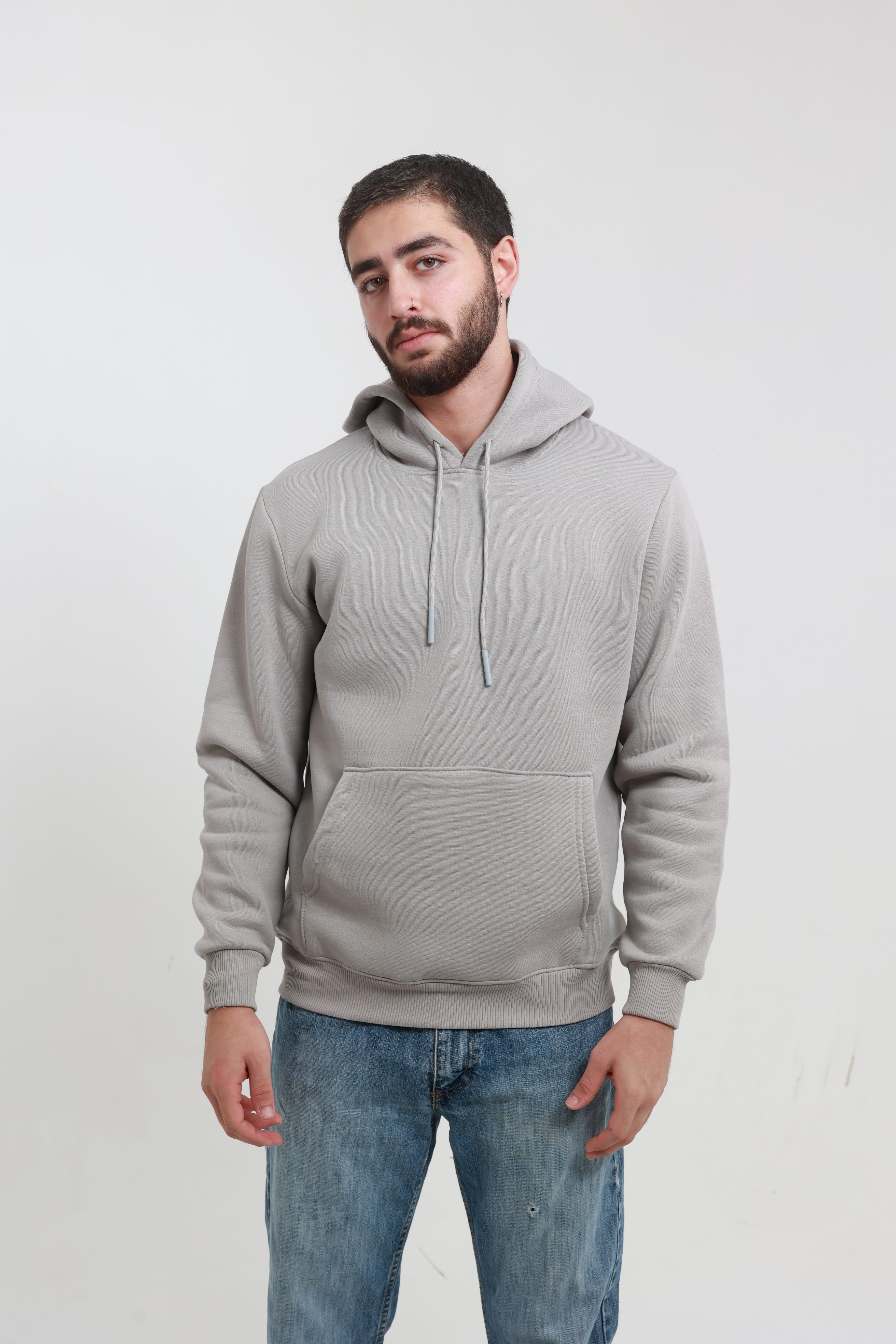 Kanguru Cepli Sweatshirt 3 İplik Taş