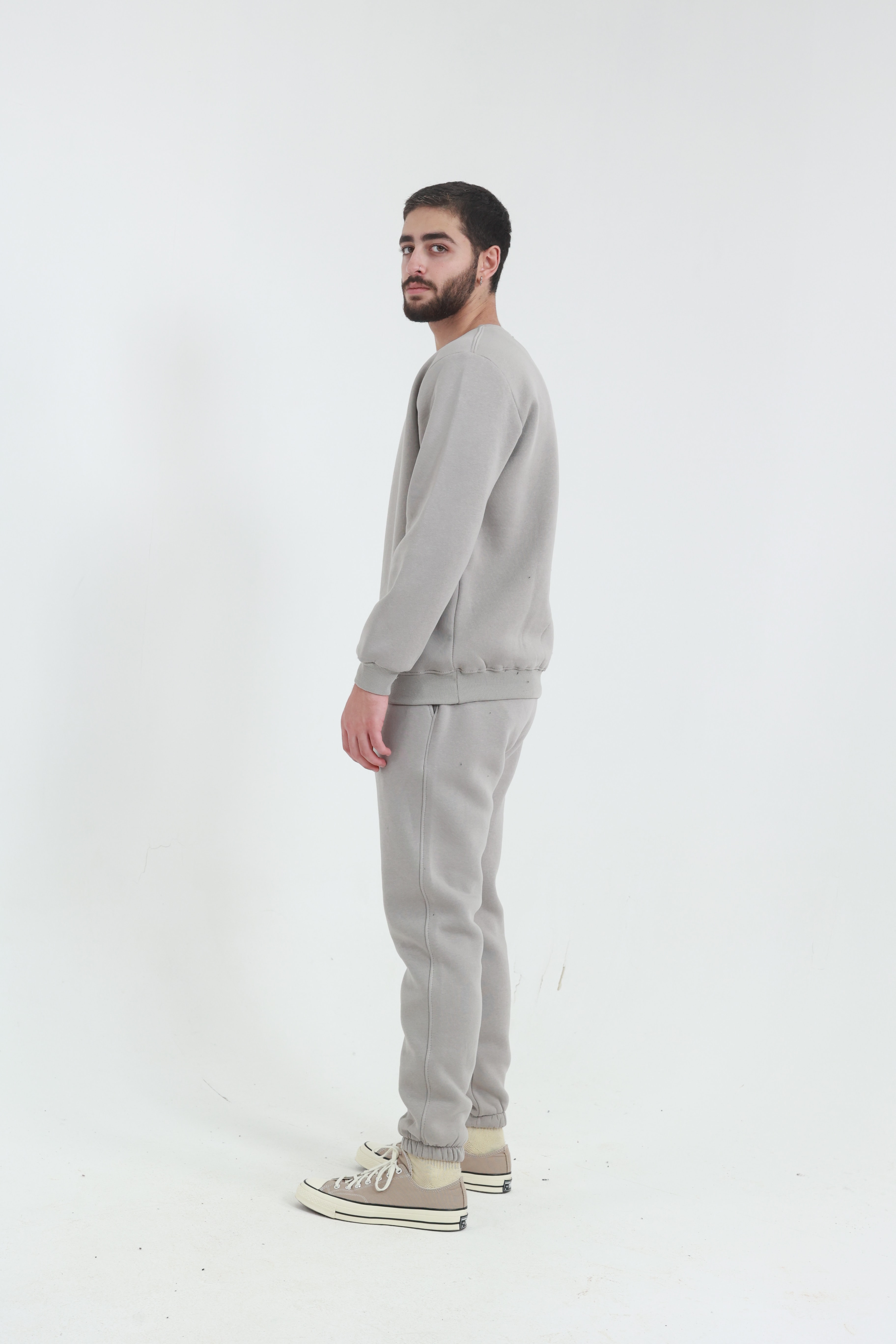Taş Penye Regular Fit Bisiklet Yaka 3 İplik Eşofman Takım