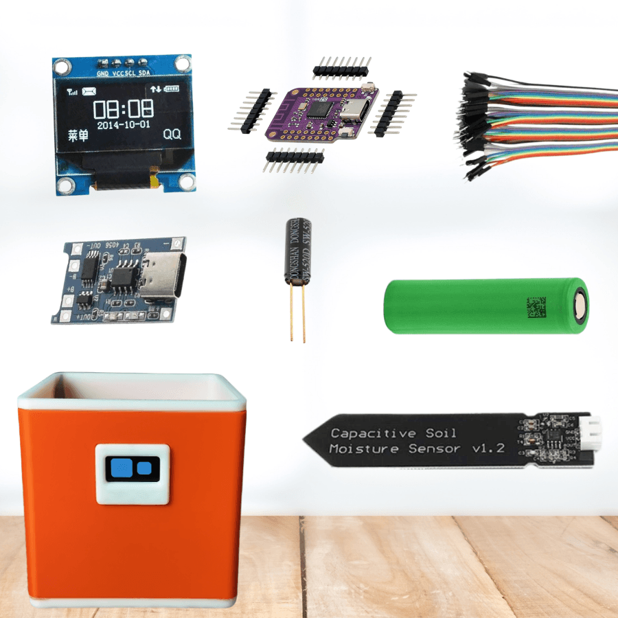 Akıllı Saksı DIY Kit – ESP32-S2, OLED Ekran, Nem ve Titreşim Sensörü + Proje Kodları ve Bağlantı Şemaları