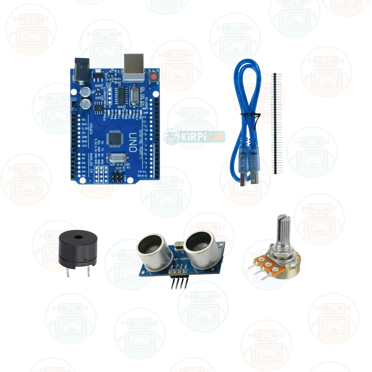Kirpilab Arduino Başlangıç Seti 25 Parça 147 Bileşenli Maker Seti + Saklama Kutulu