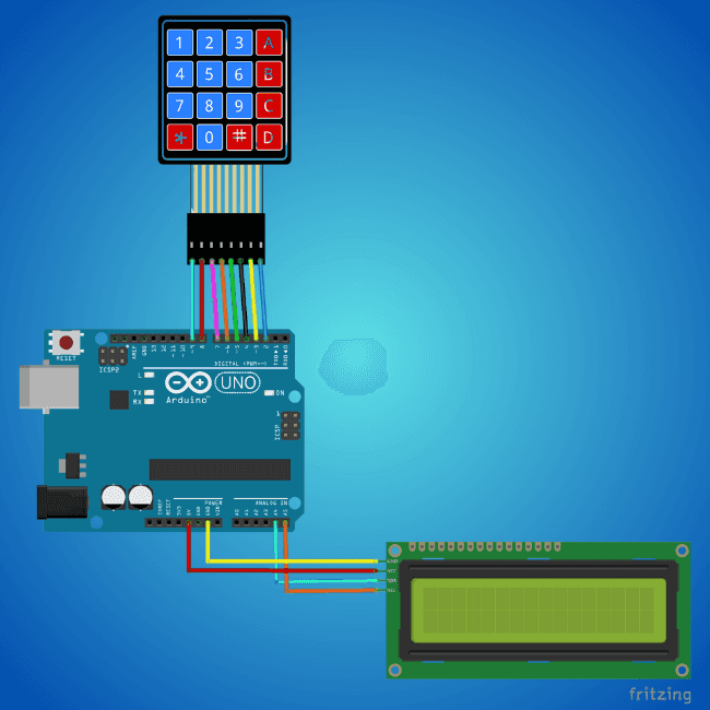 4x4 Keypad Hesap Makinesi Devre Şeması