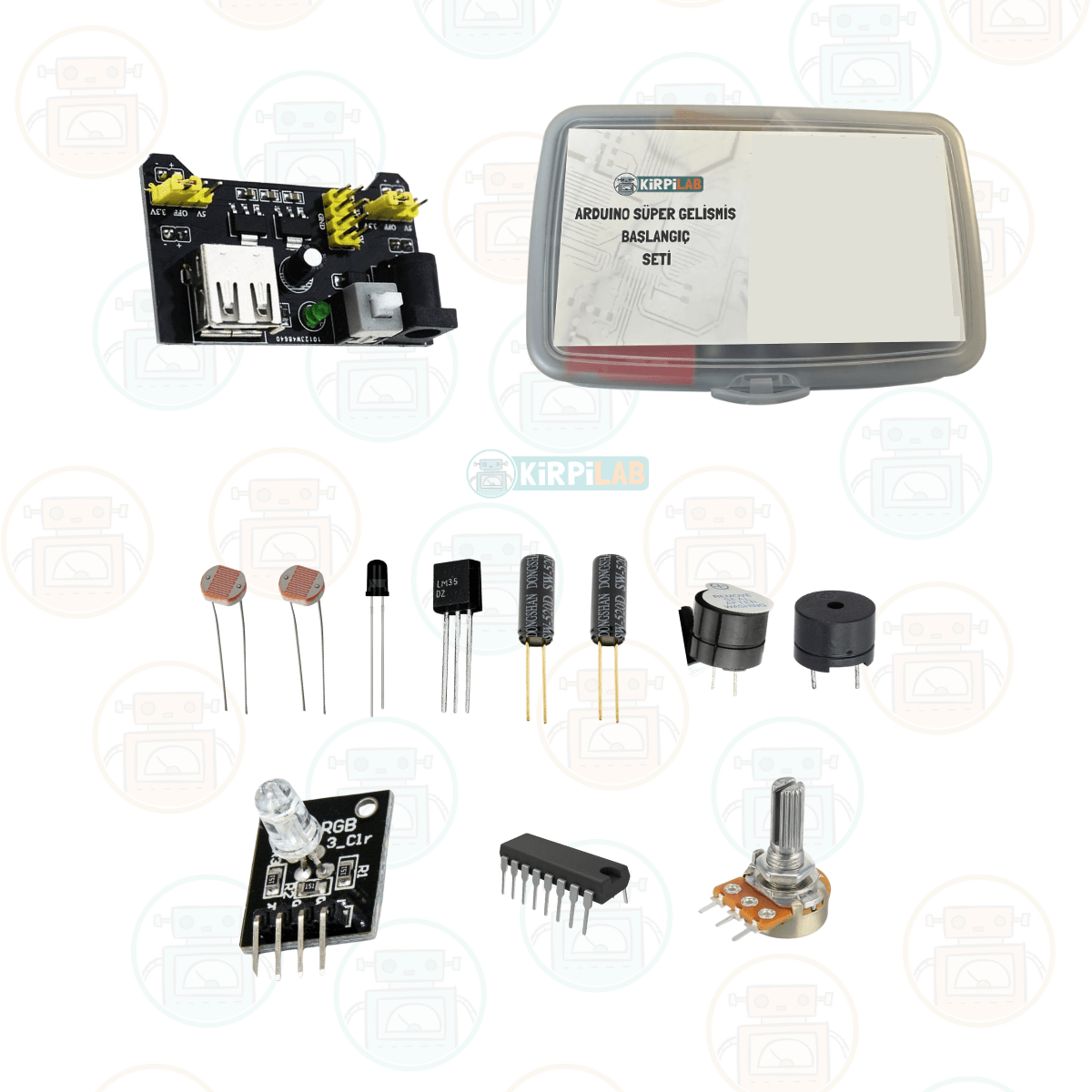 Kirpilab Arduino Başlangıç Seti 38 Parça 185 Bileşenli Gelişmiş Maker Seti + Saklama Kutulu