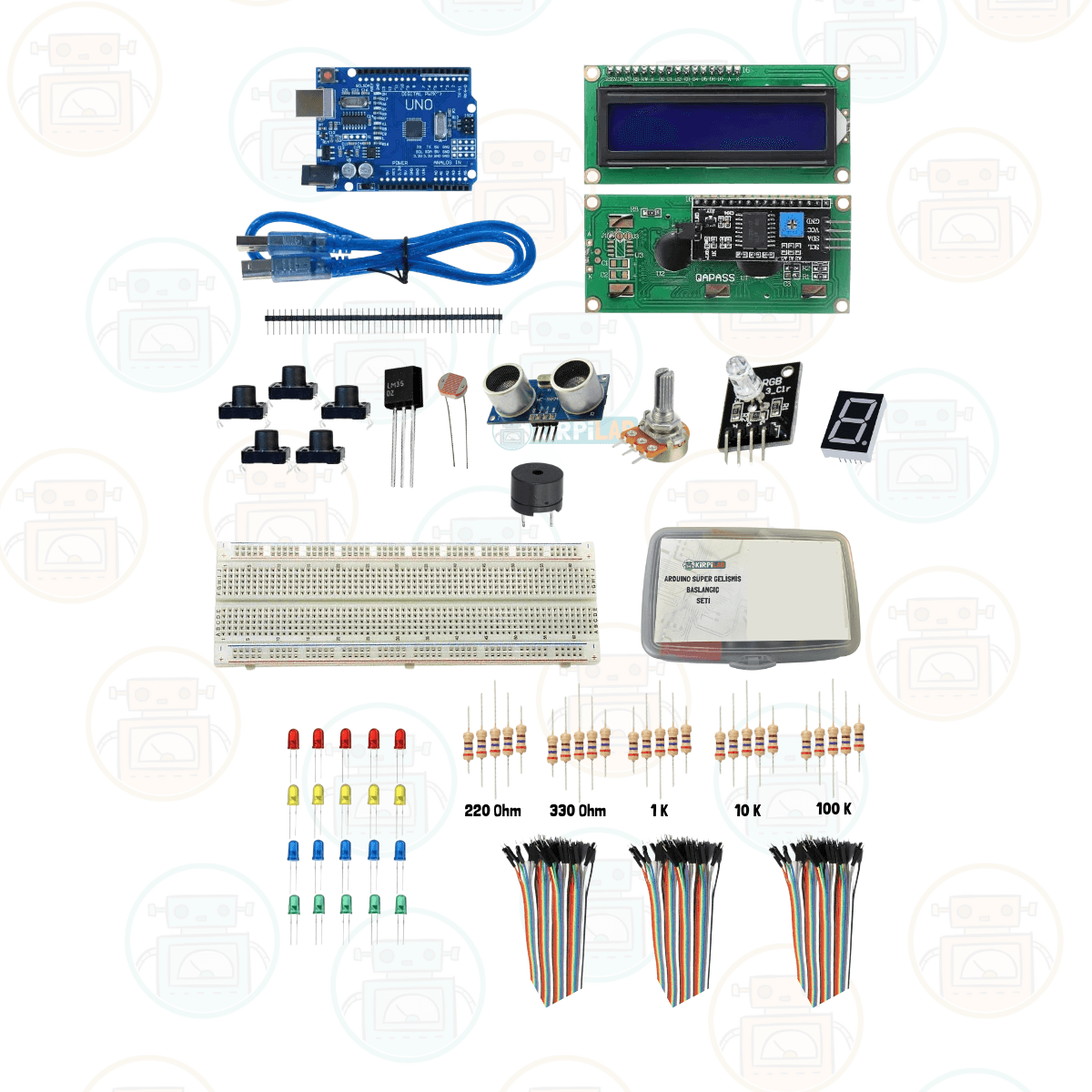 Kirpilab Arduino Başlangıç Seti 26 Parça 148 Bileşenli Maker Seti + Saklama Kutulu