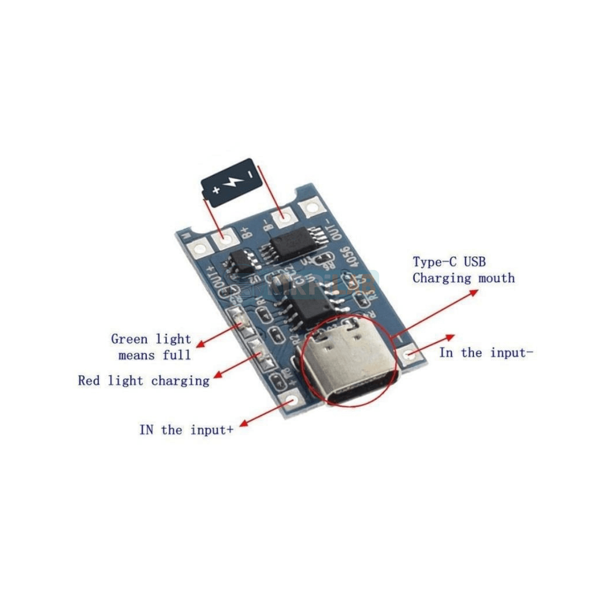 TP4056 LiPo Li-ion Pil Şarj Modülü – 1S 3.7V Type-C Şarj Devresi