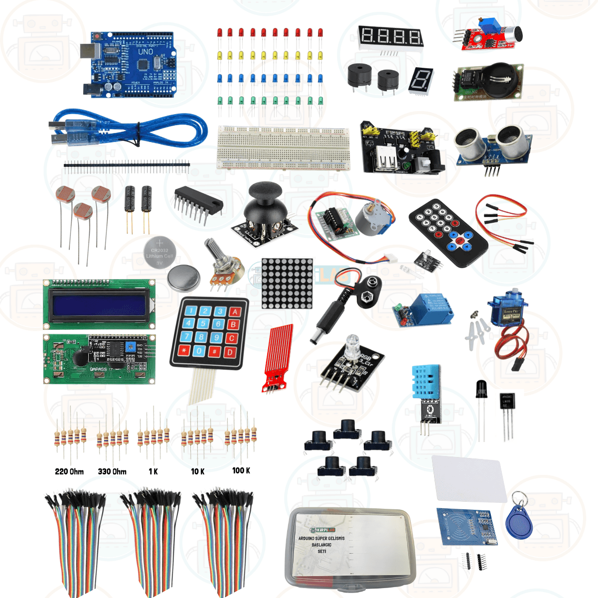 Kirpilab Arduino Başlangıç Seti 51 Parça 220 Bileşenli Gelişmiş Maker Seti + Saklama Kutulu
