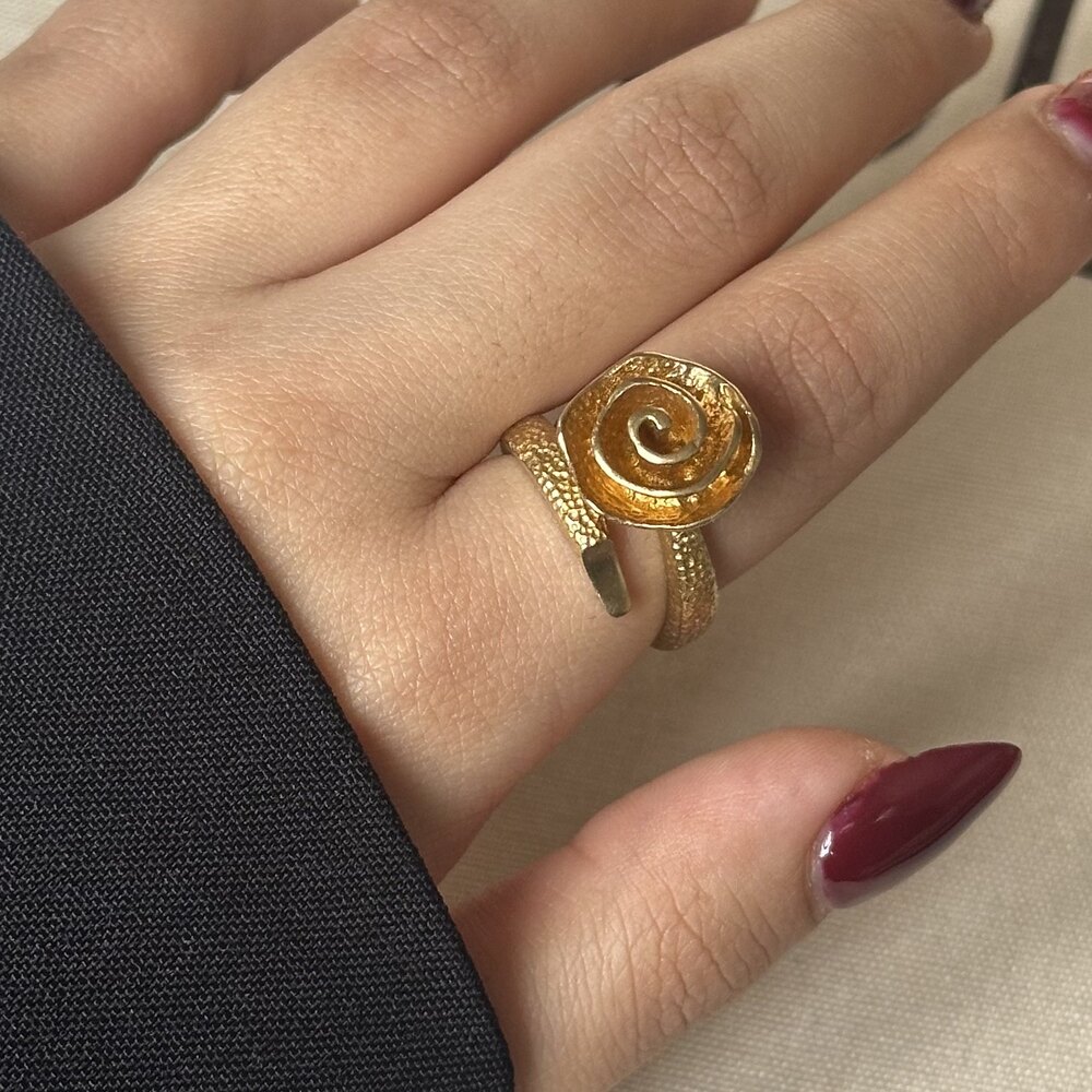 Vintage Gül Motif Yüzük