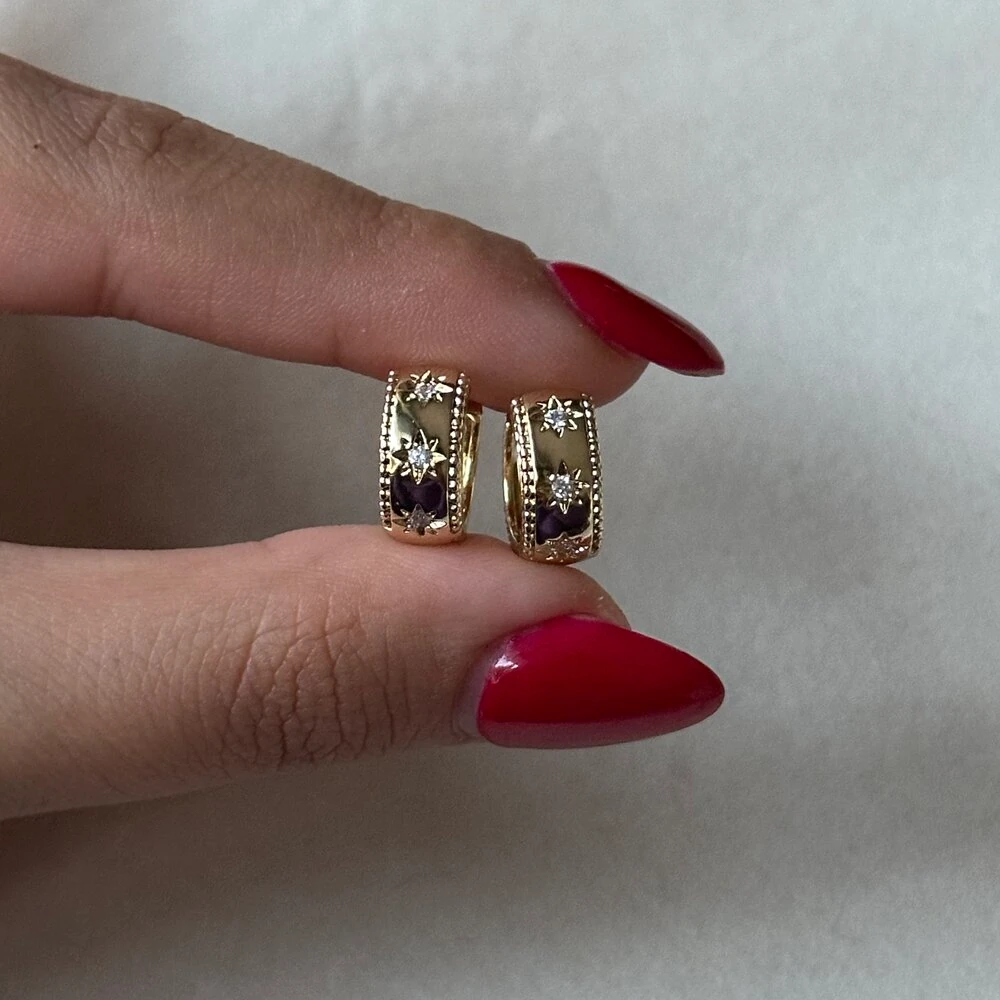 Kutup Yıldızı Minimal Küpe