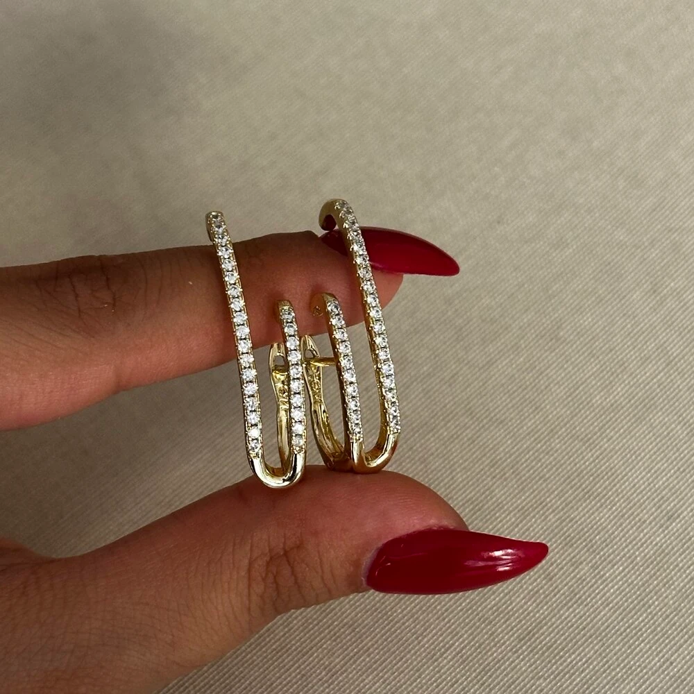 Taş İşlemeli Küpe