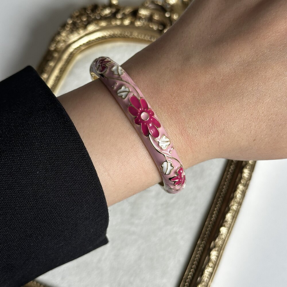 Mineli Pink Floral Kelepçe