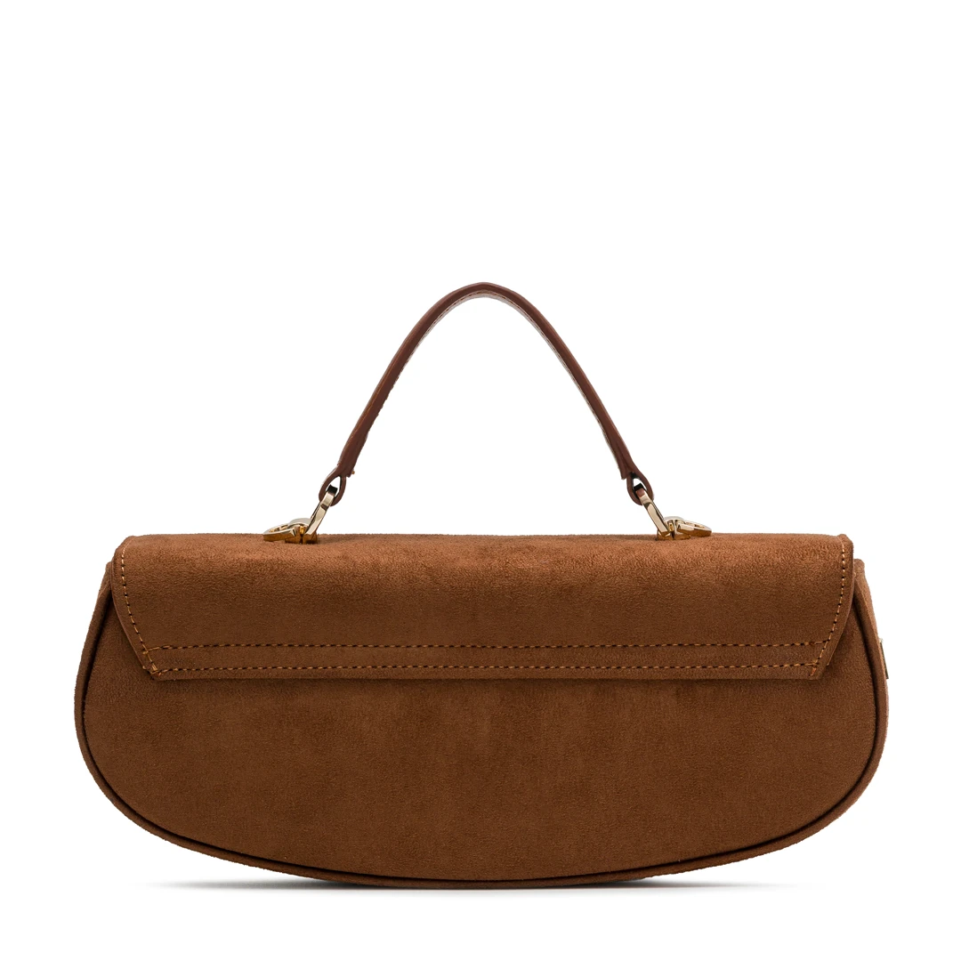 Chicky - Caramel Suede No12 | Taba Süet Deri Omuz Çantası