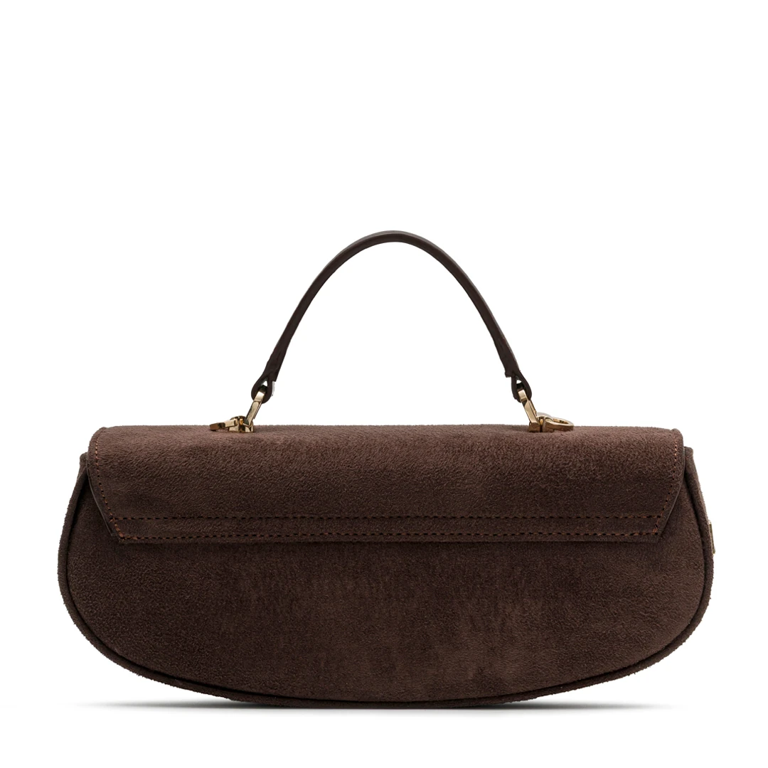 Chicky - Chocolate Suede No12 | Kahverengi Süet Deri Omuz Çantası