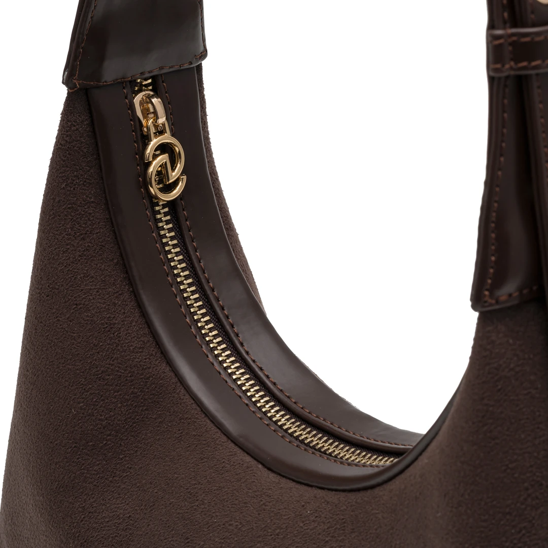 Octo – Suede Brown No7 | Süet Kahverengi Omuz Çantası