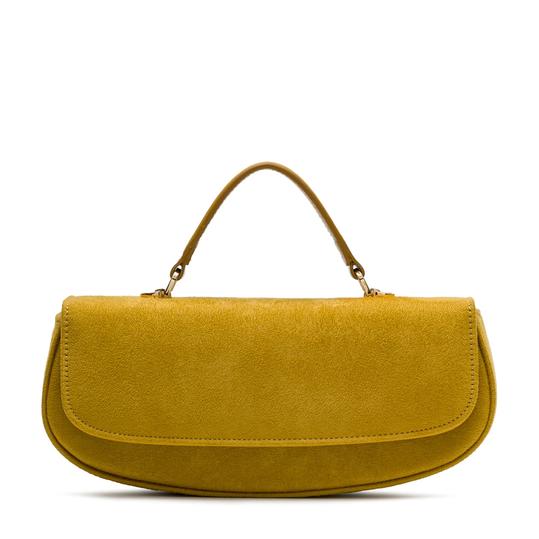 Chicky - Honey Suede No12 | Hardal Süet Deri Omuz Çantası