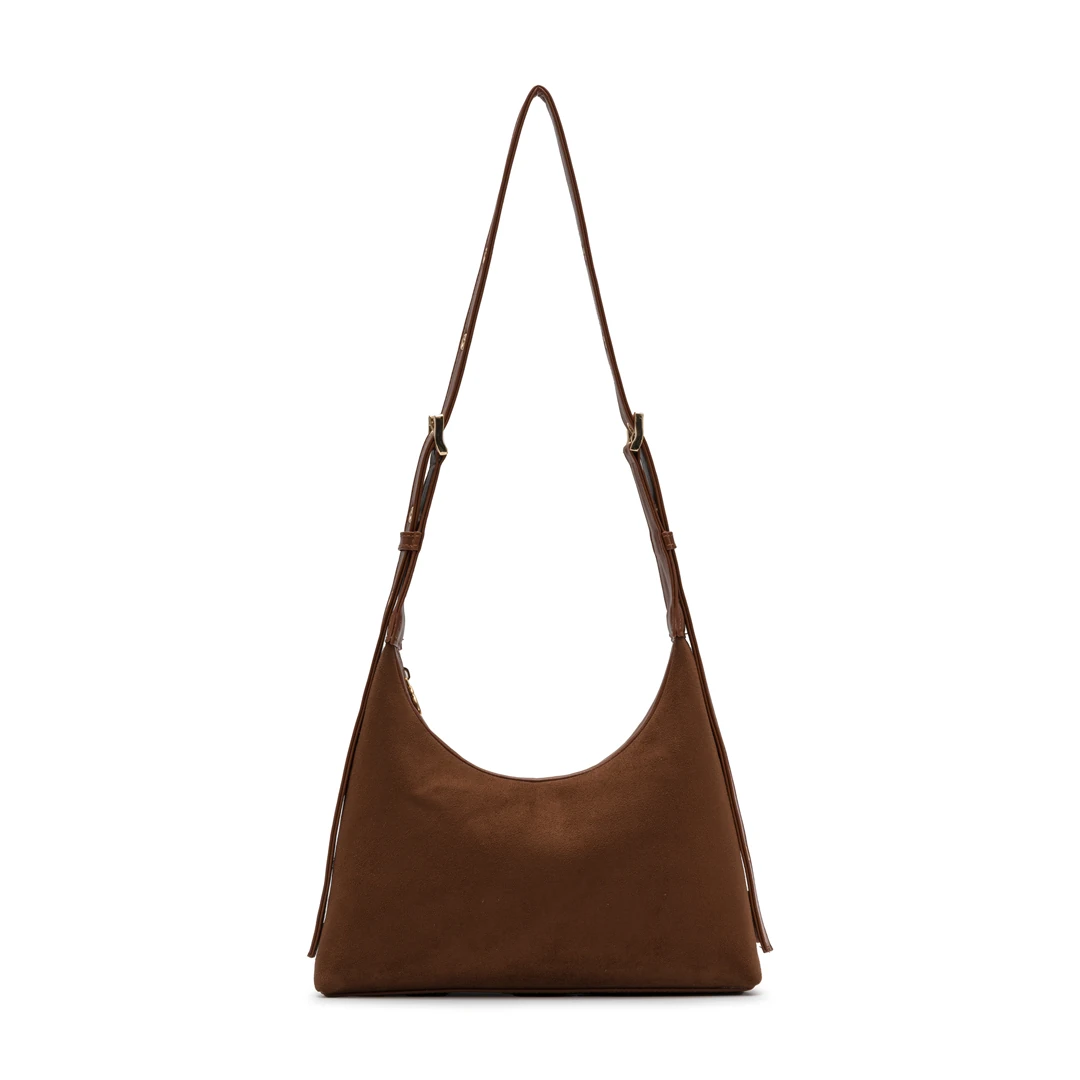 Octo – Caramel Suede No7 | Süet Taba Omuz Çantası