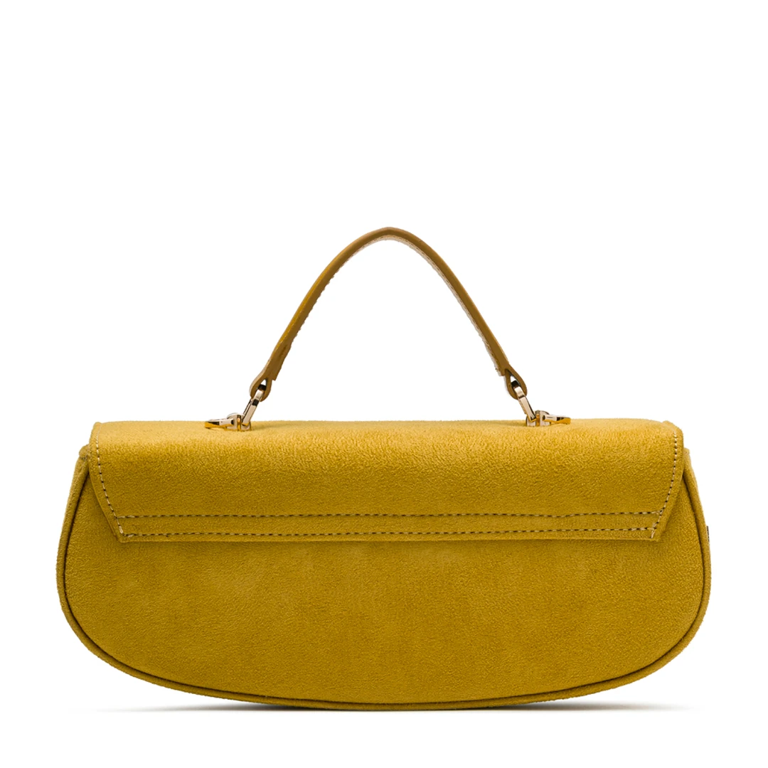 Chicky - Honey Suede No12 | Hardal Süet Deri Omuz Çantası