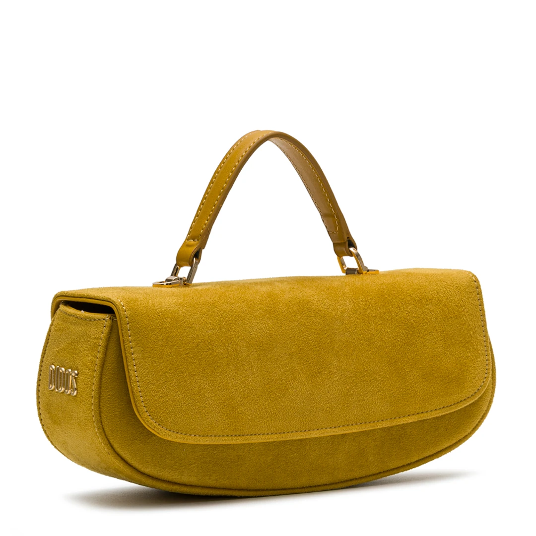 Chicky - Honey Suede No12 | Hardal Süet Deri Omuz Çantası