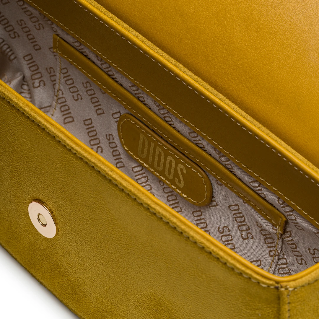 Chicky - Honey Suede No12 | Hardal Süet Deri Omuz Çantası