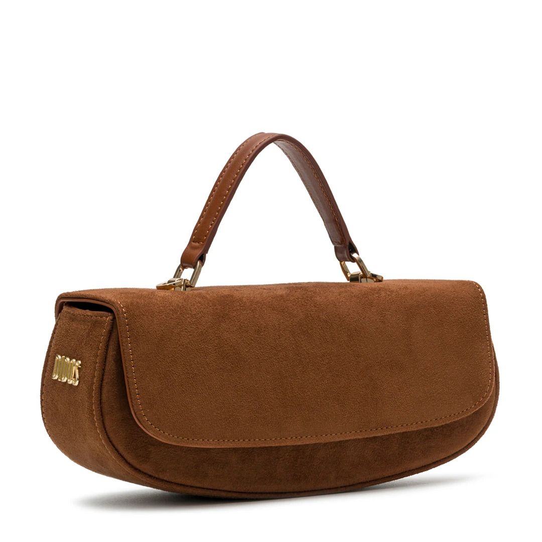 Chicky - Caramel Suede No12 | Taba Süet Deri Omuz Çantası