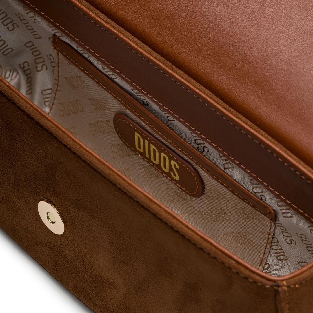 Chicky - Caramel Suede No12 | Taba Süet Deri Omuz Çantası