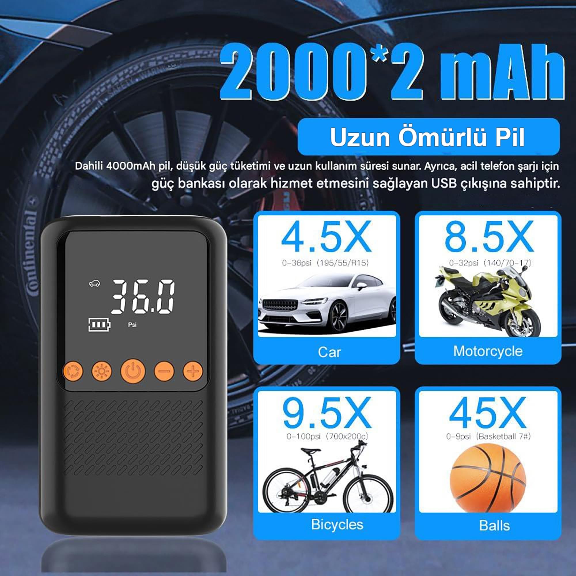 MTS ŞARJLI LASTİK ŞİŞİRME CİHAZI CZK-5621