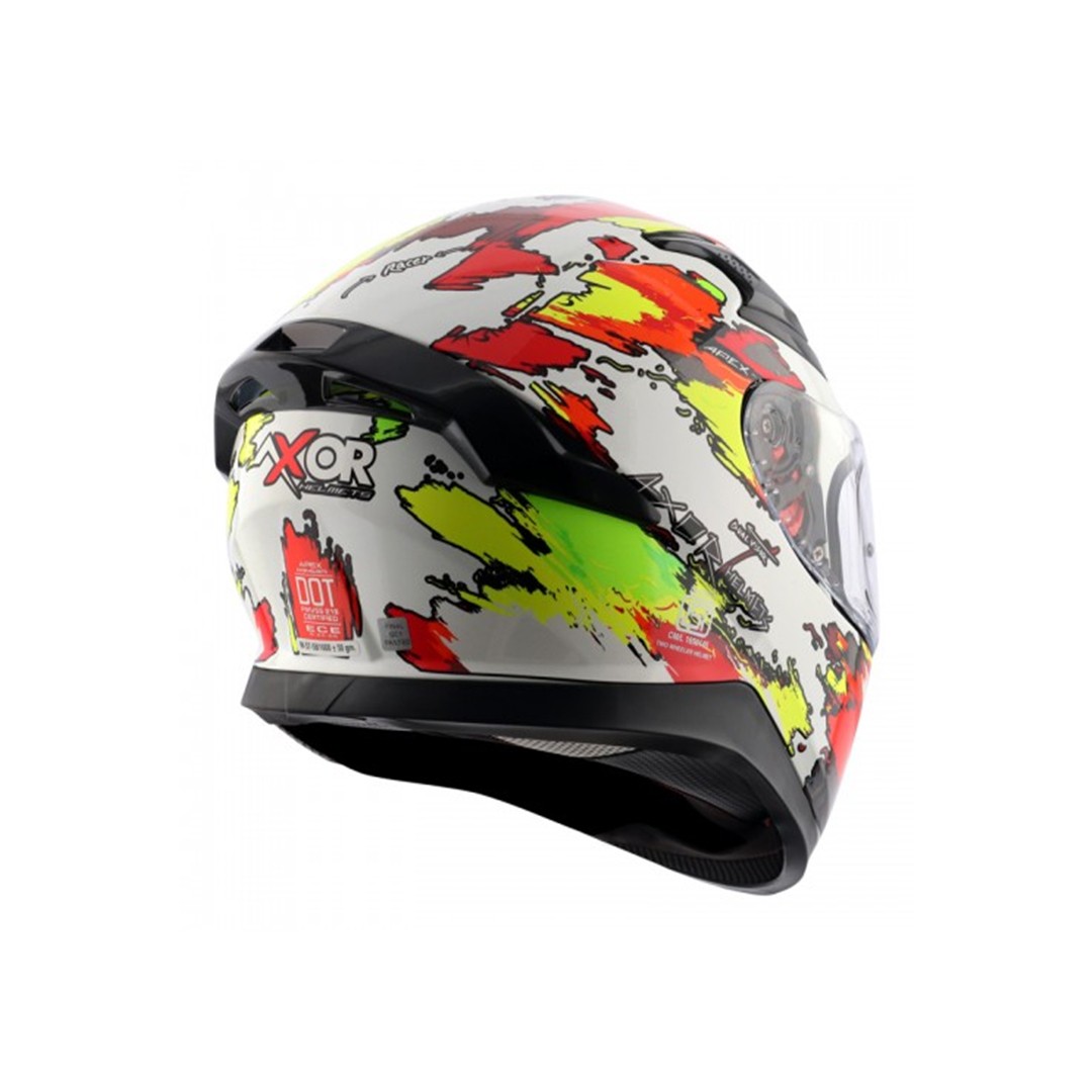 AXOR X-CROSS FLASH DUAL VISOR HELMET - NEON YELLOW