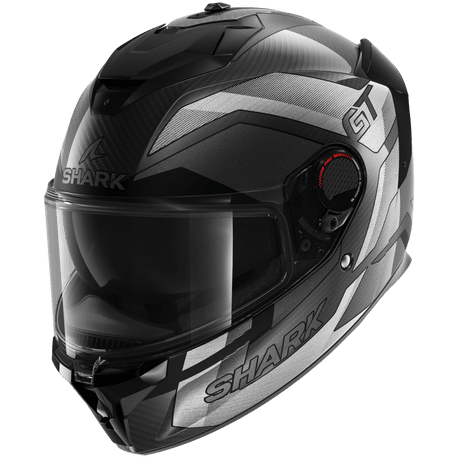 0330 SHARK SPARTAN GT PRO RITMO CARBON MAT KAPALI KASK SİYAH METALİK GRİ