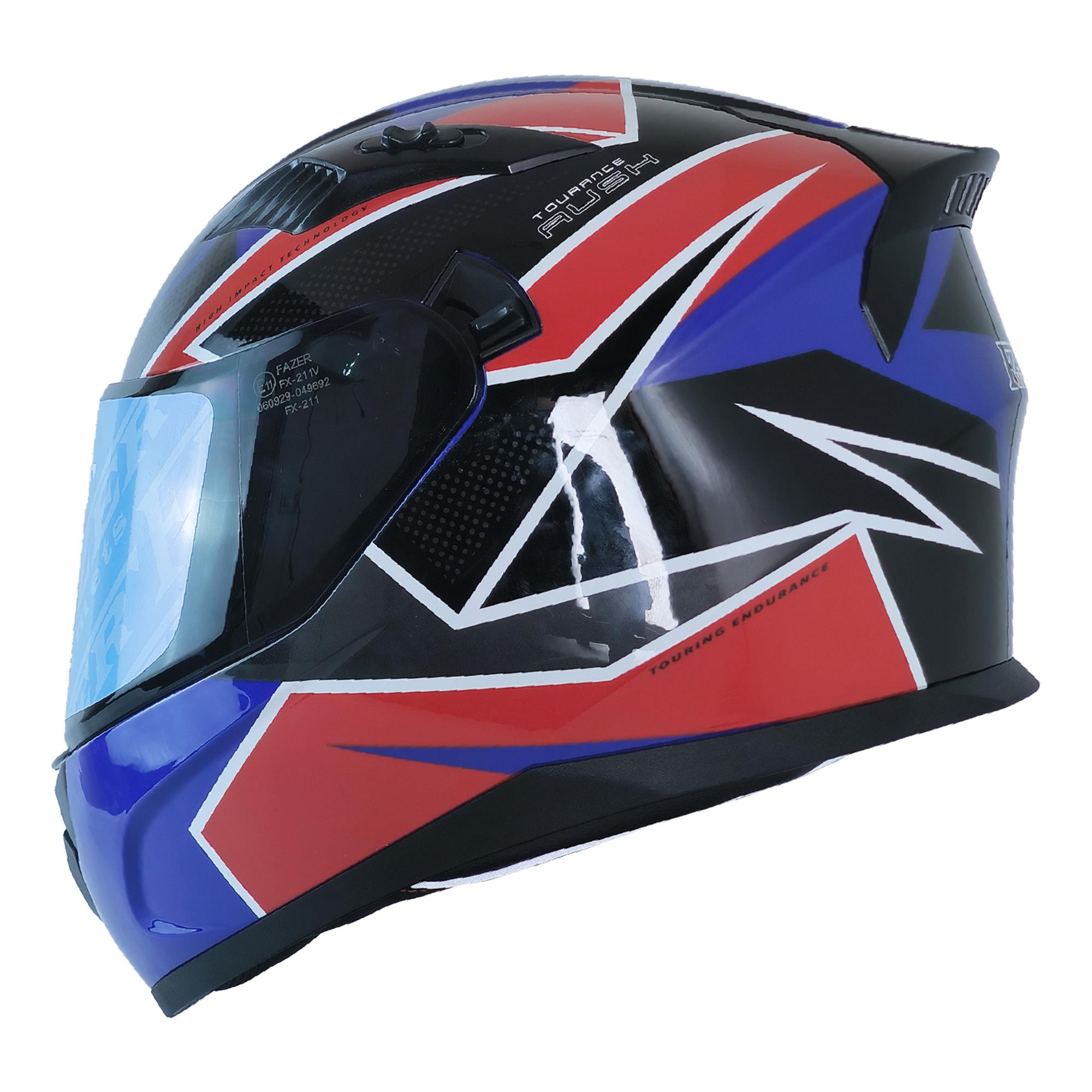FAZER 211-DV FULL FACE KASK RUSH SİYAH KIRMIZI BEYAZ