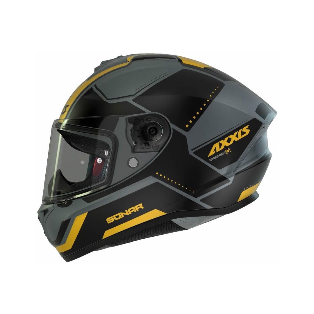 Axxis Draken S Sonar C3 Matt Yellow + Black Visor