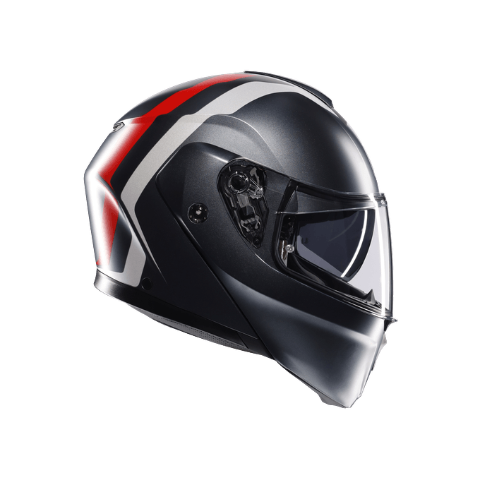AGV KASK/STREETMODULAR RESI MATT GREY SILVER RED