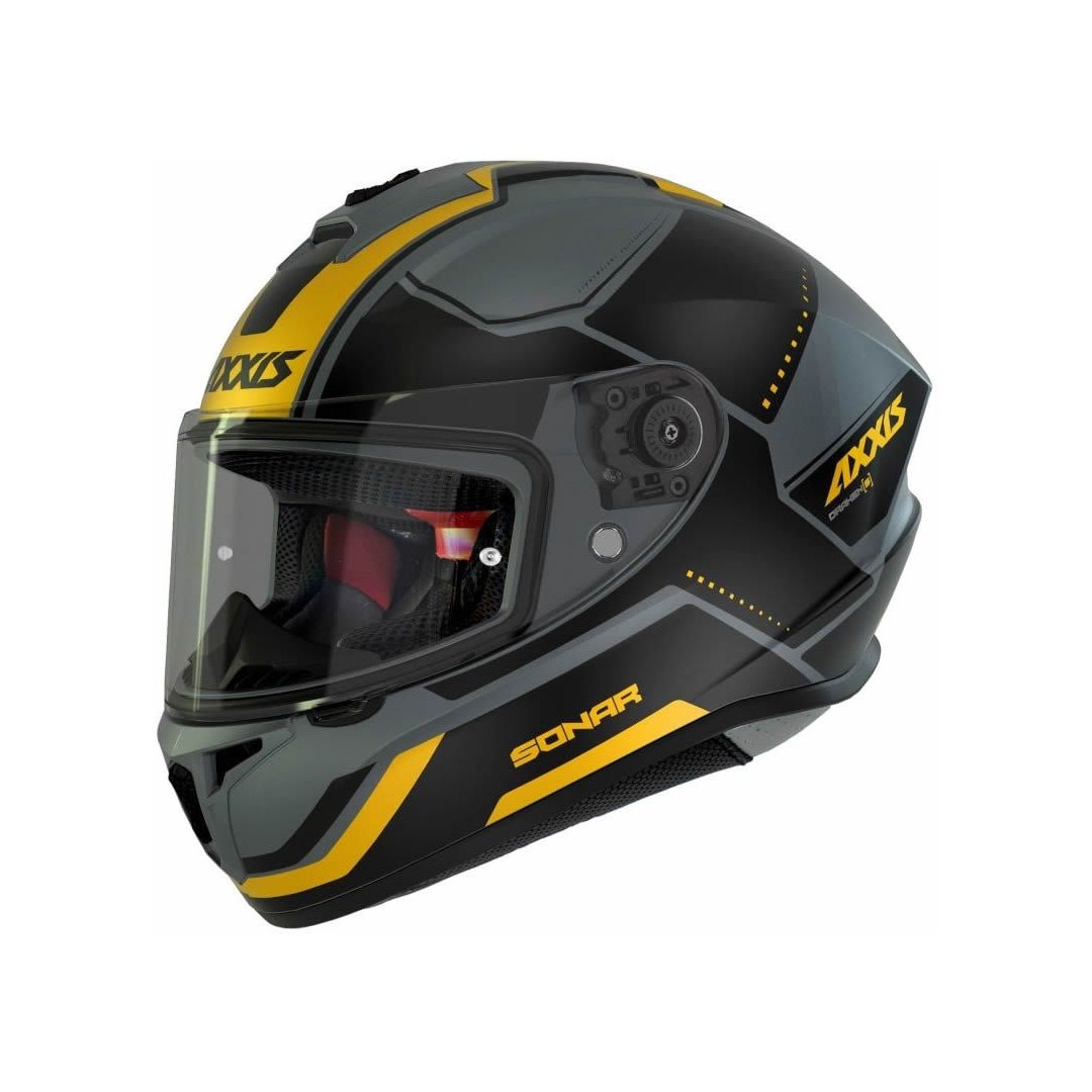 Axxis Draken S Sonar C3 Matt Yellow + Black Visor