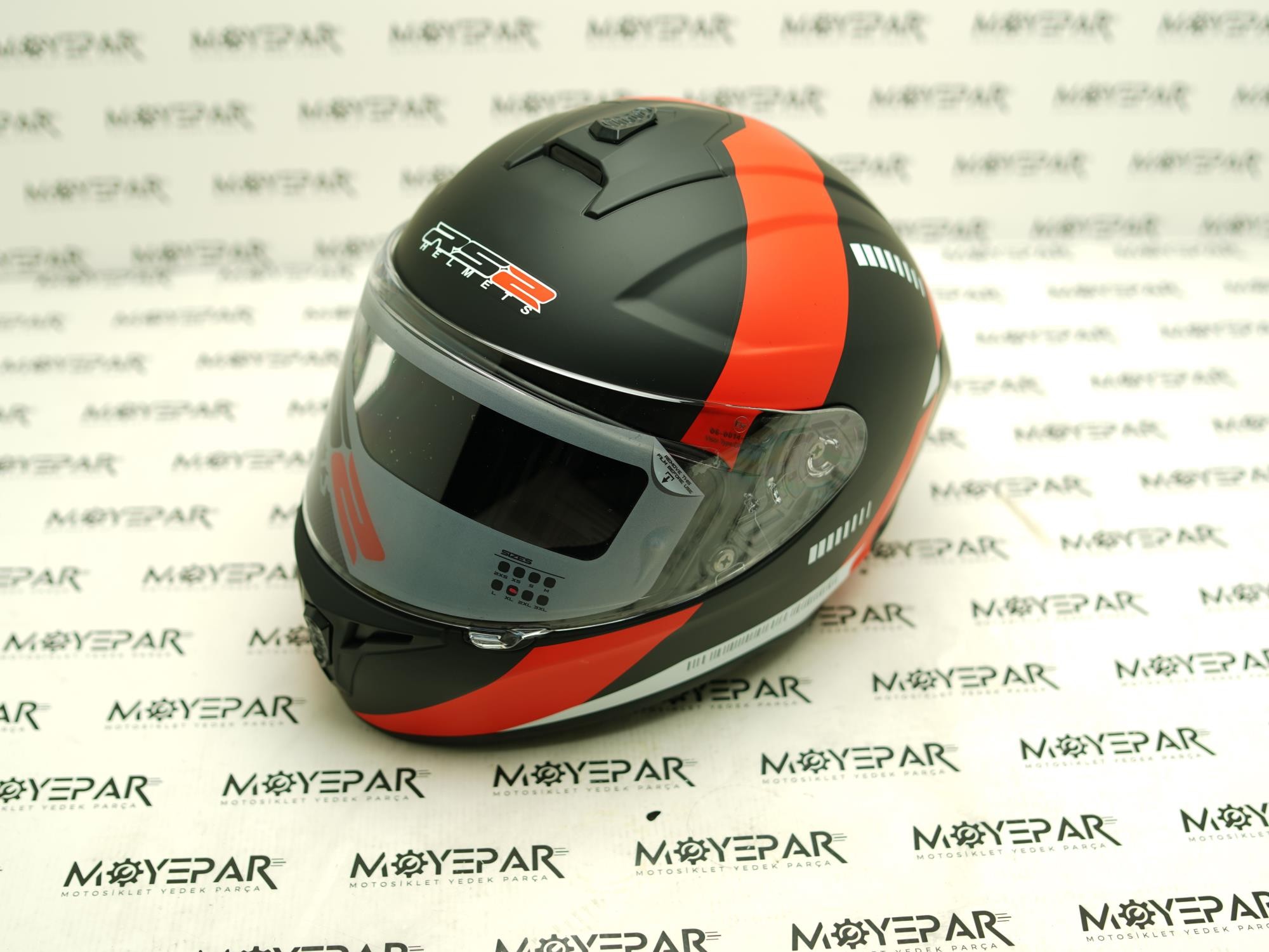 RS2 32009/1 SİYAH KIRMIZI GRİ FULL FACE KASK