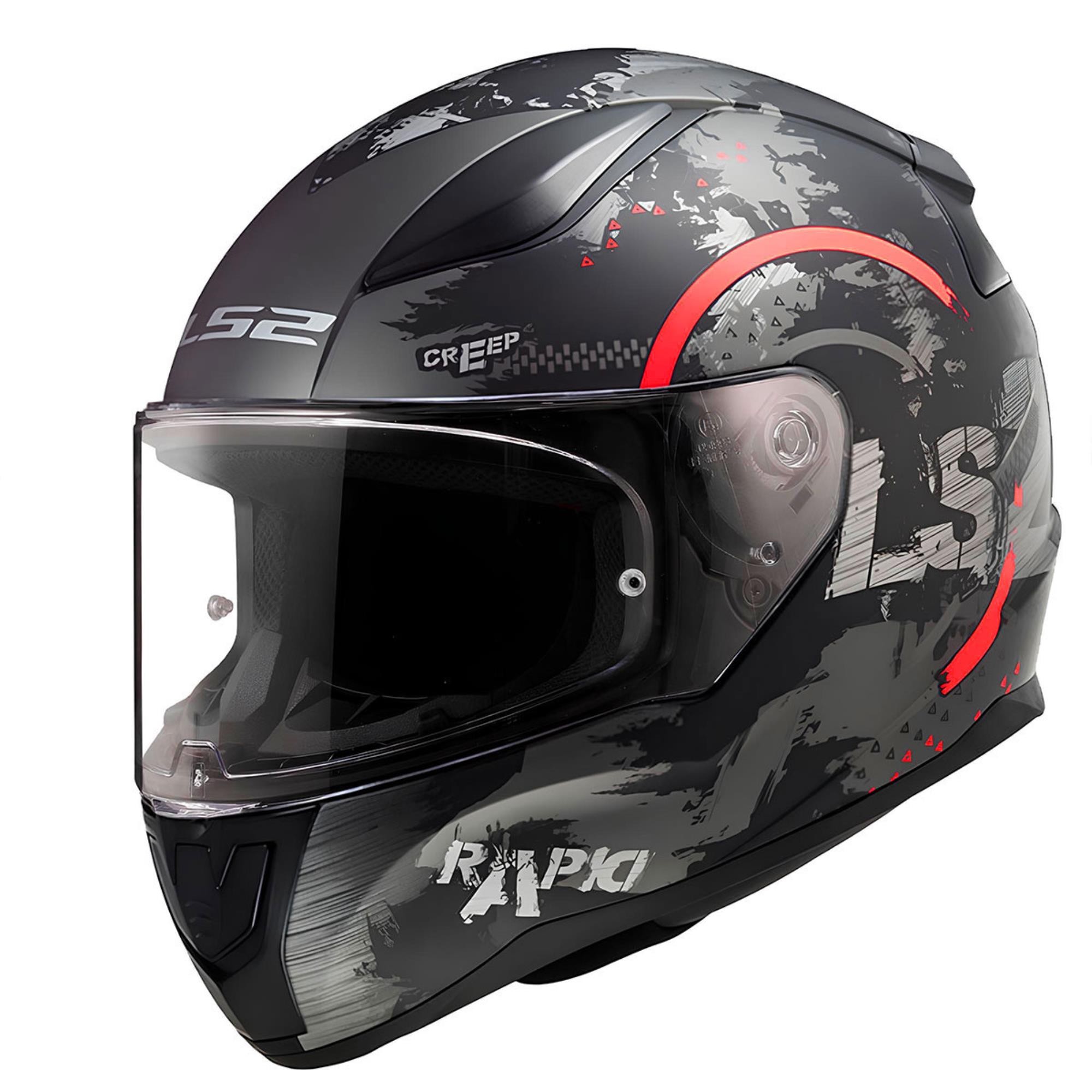 LS2 RAPID 2 CIRCLE MAT SİYAH KIRMIZI KASK