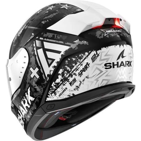 0342 SHARK SKWAL İ3 HELLCAT MAT KAPALI KASK SİYAH BEYAZ