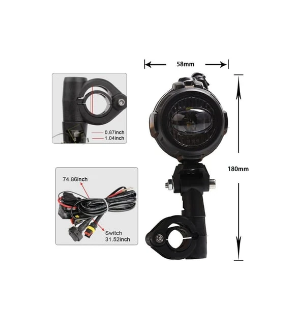 KNMASTER SHARK 30W BMW MOTOSİKLET LED SİS FARI - TAKIM